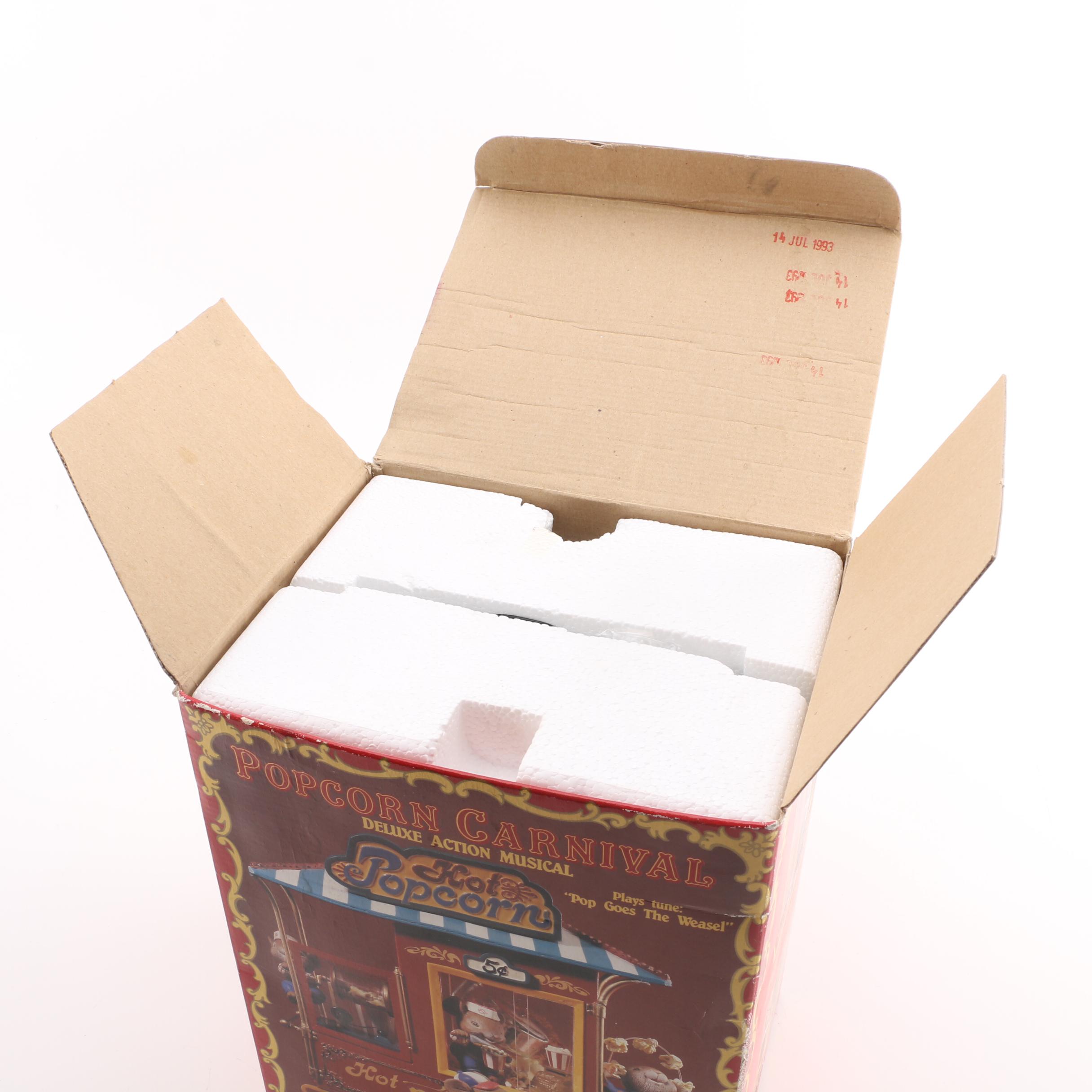 1992 Enesco Musical "Popcorn Carnival" Action Display