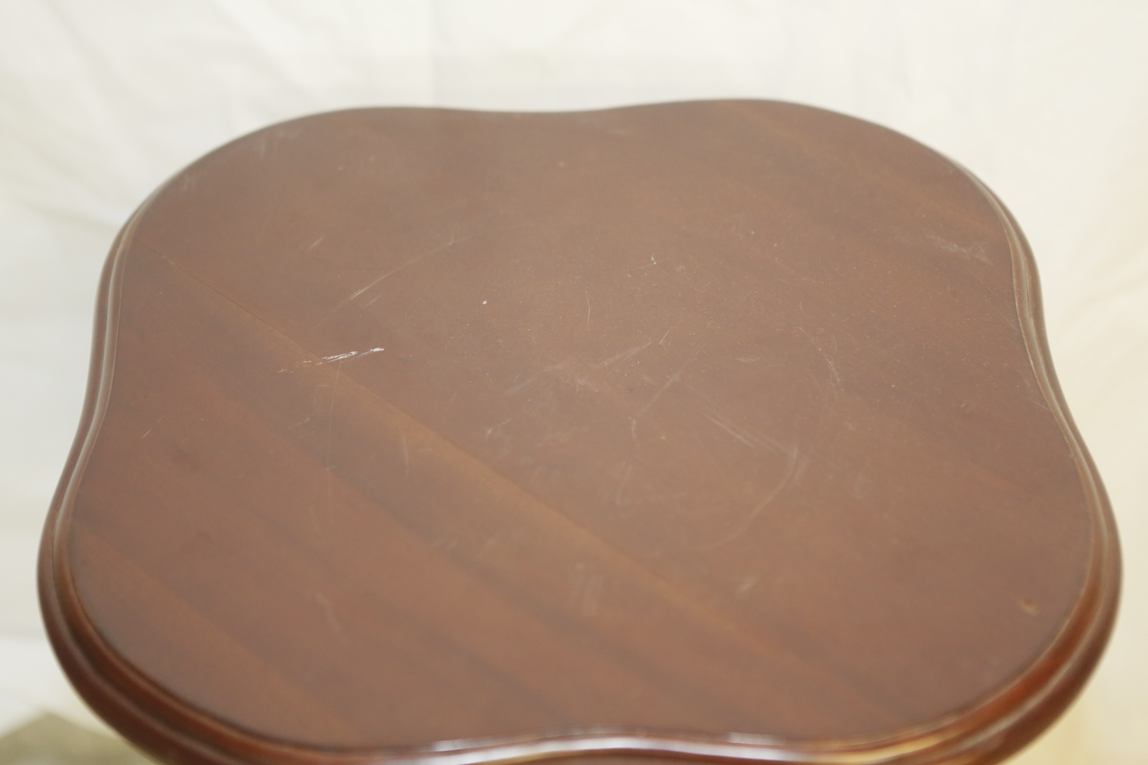 Wooden Pedestal Accent Table