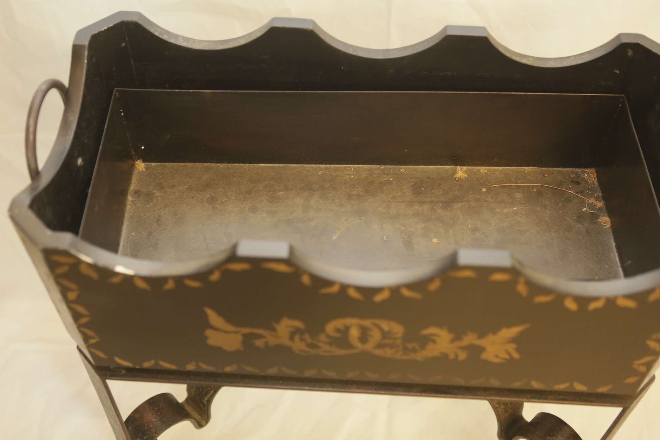 Wooden Planter with Metal Base