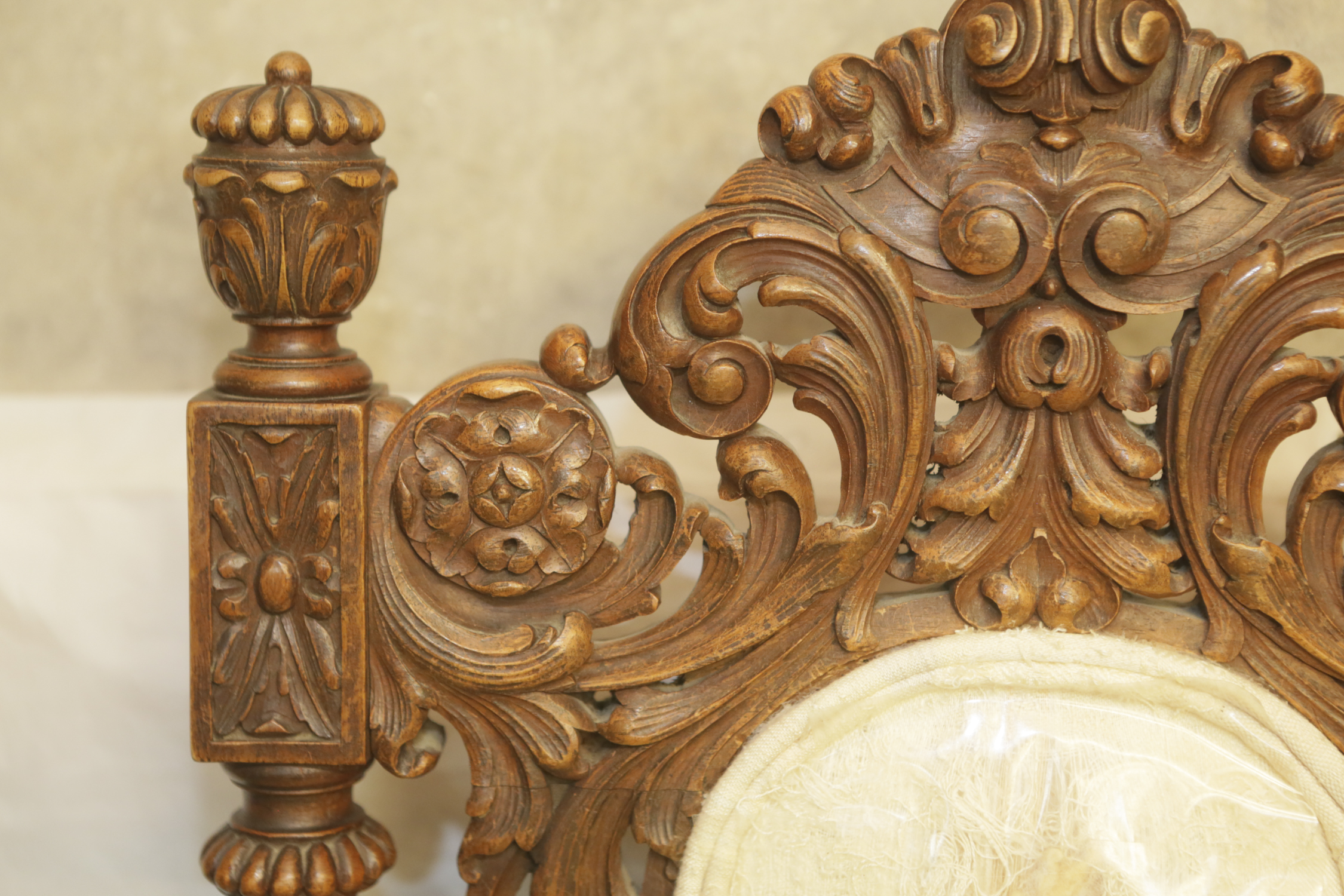 Vintage Renaissance Revival Style Carved Side Chair