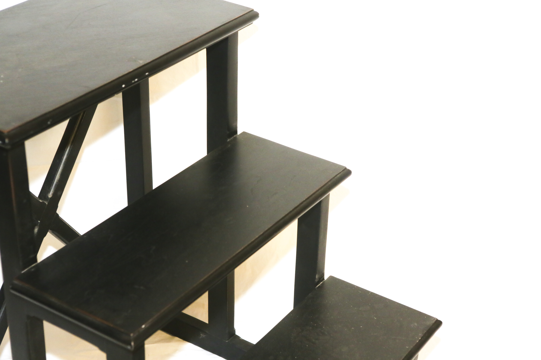 Wooden Three-Tier Library Step Stool