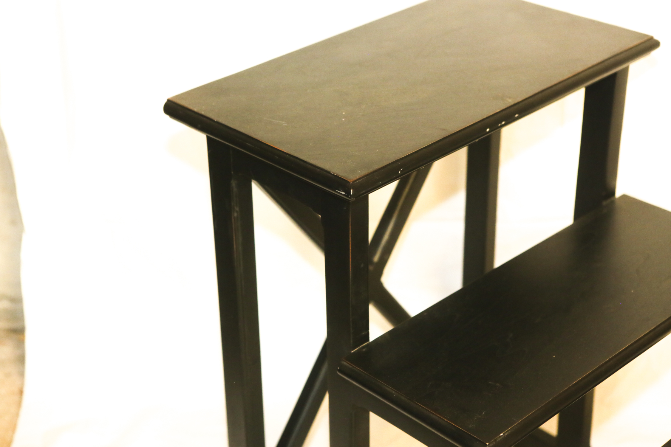 Wooden Three-Tier Library Step Stool