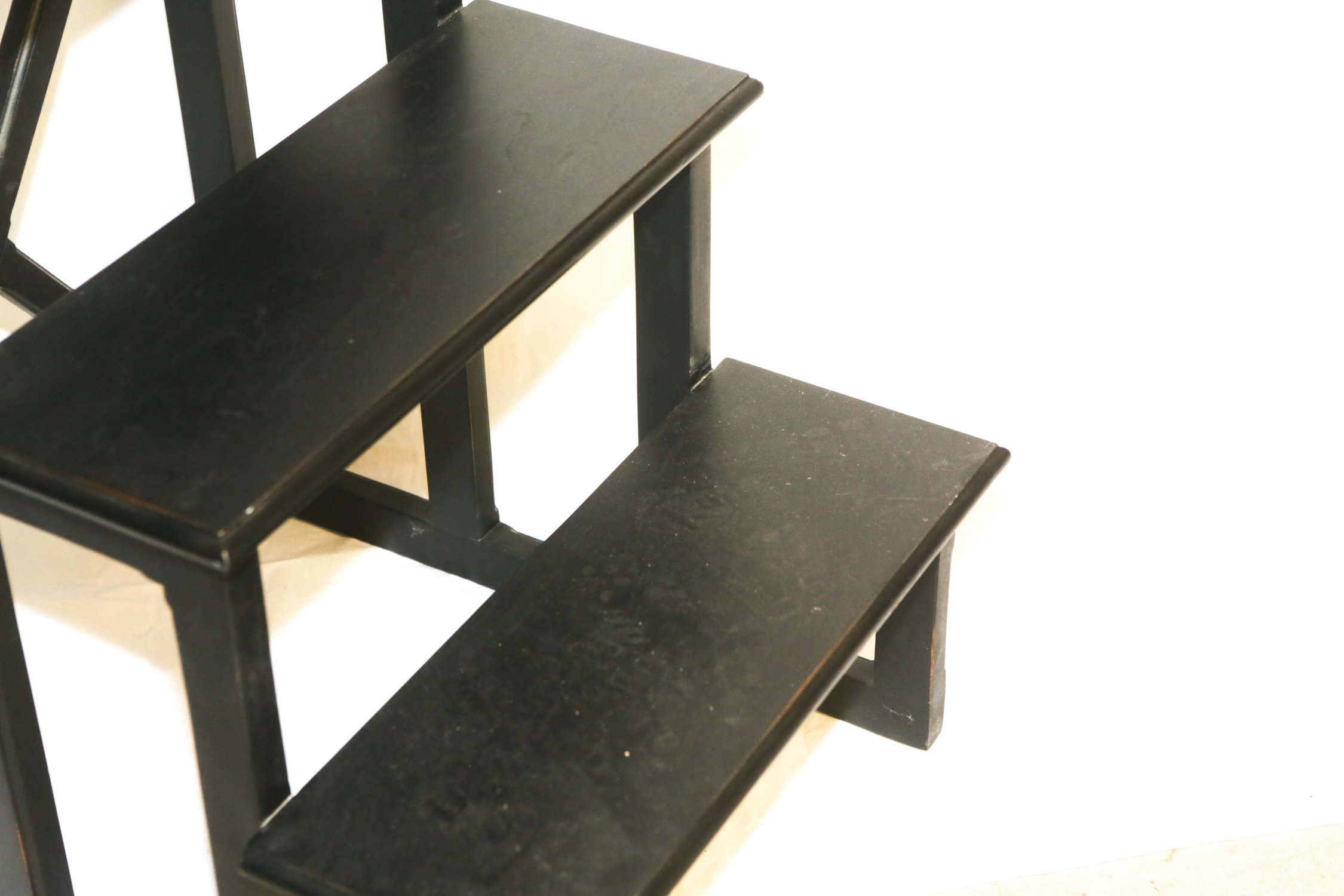 Wooden Three-Tier Library Step Stool