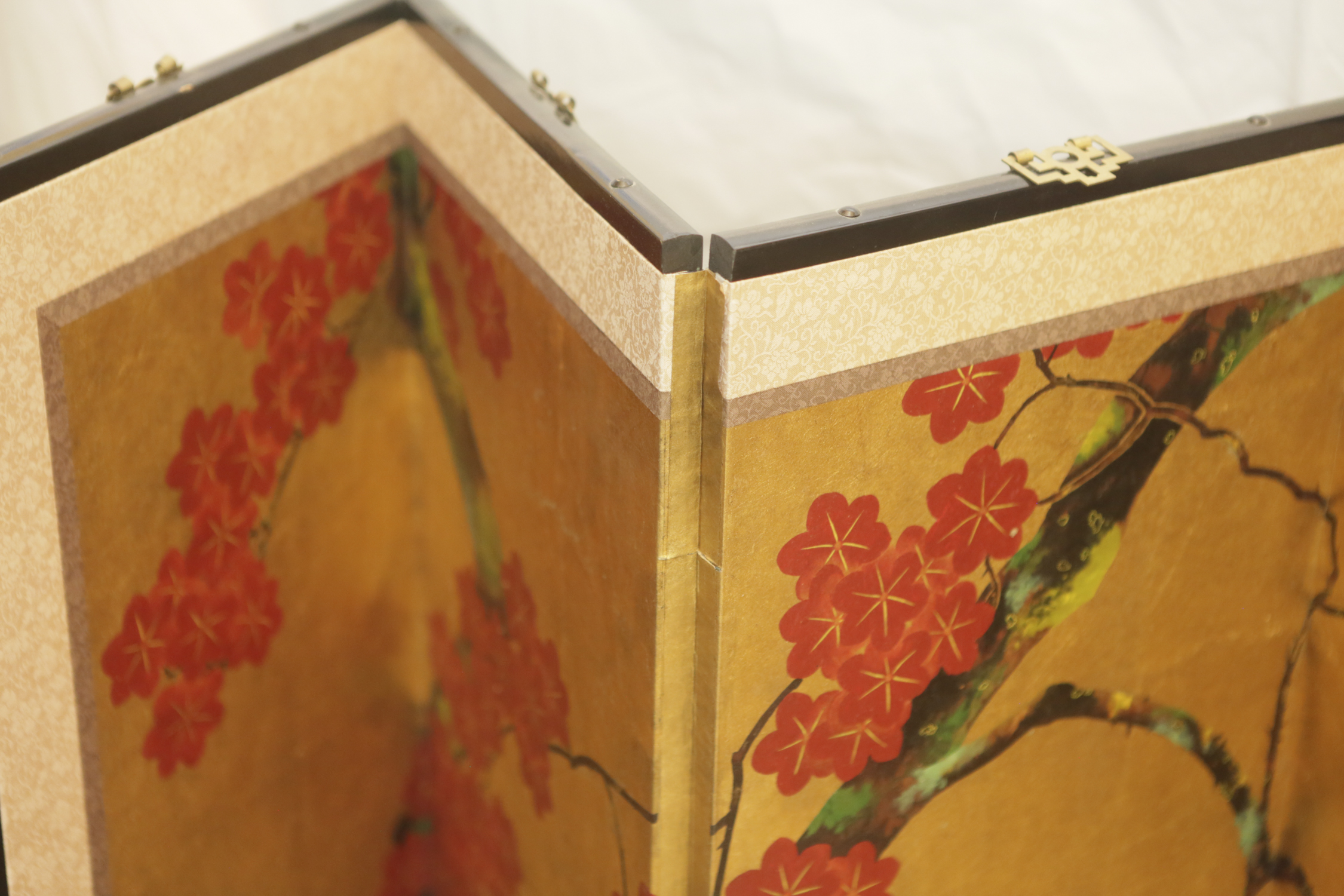 Chinese Six-Panel Folding Screen with "Maple Tree" Design