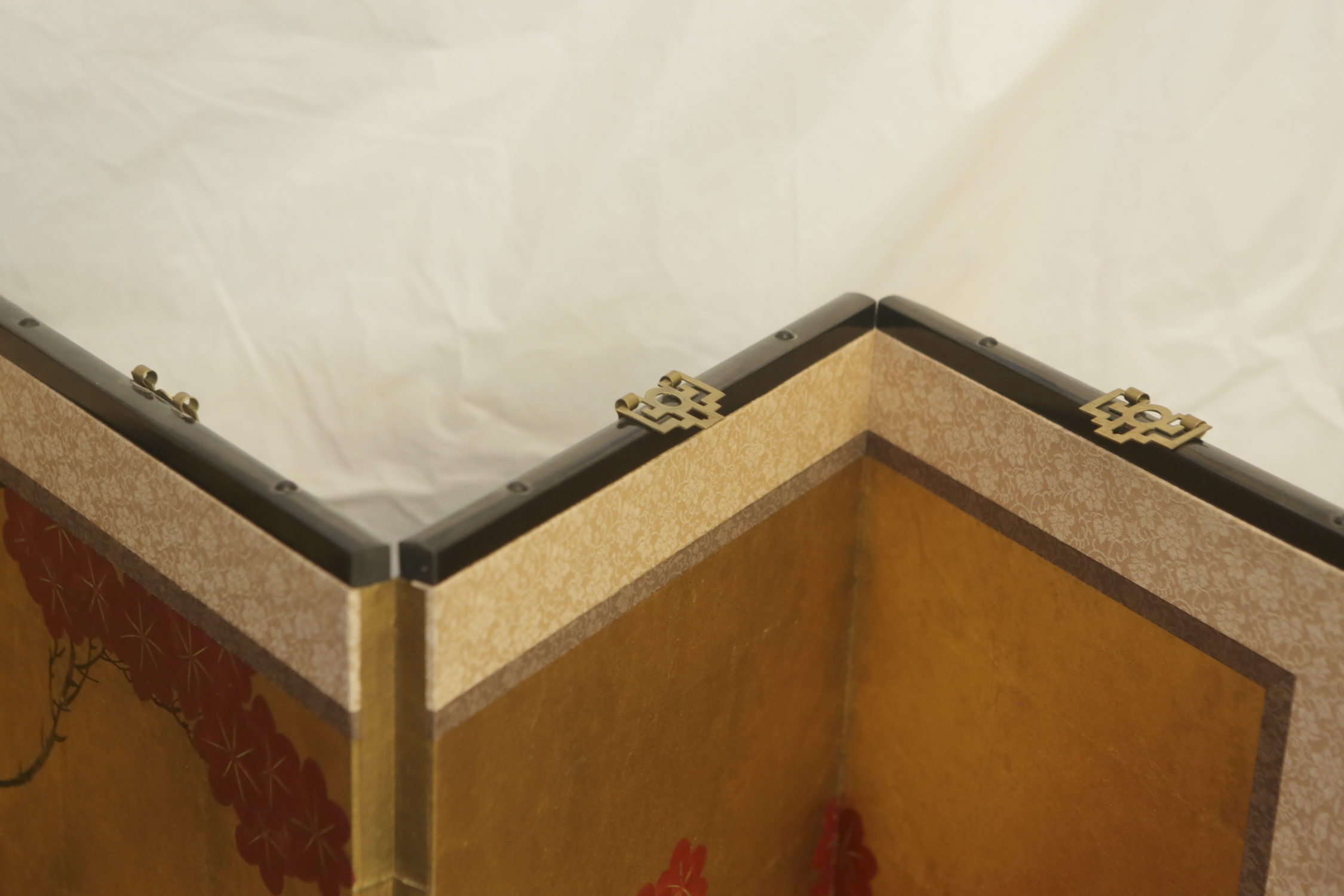 Chinese Six-Panel Folding Screen with "Maple Tree" Design