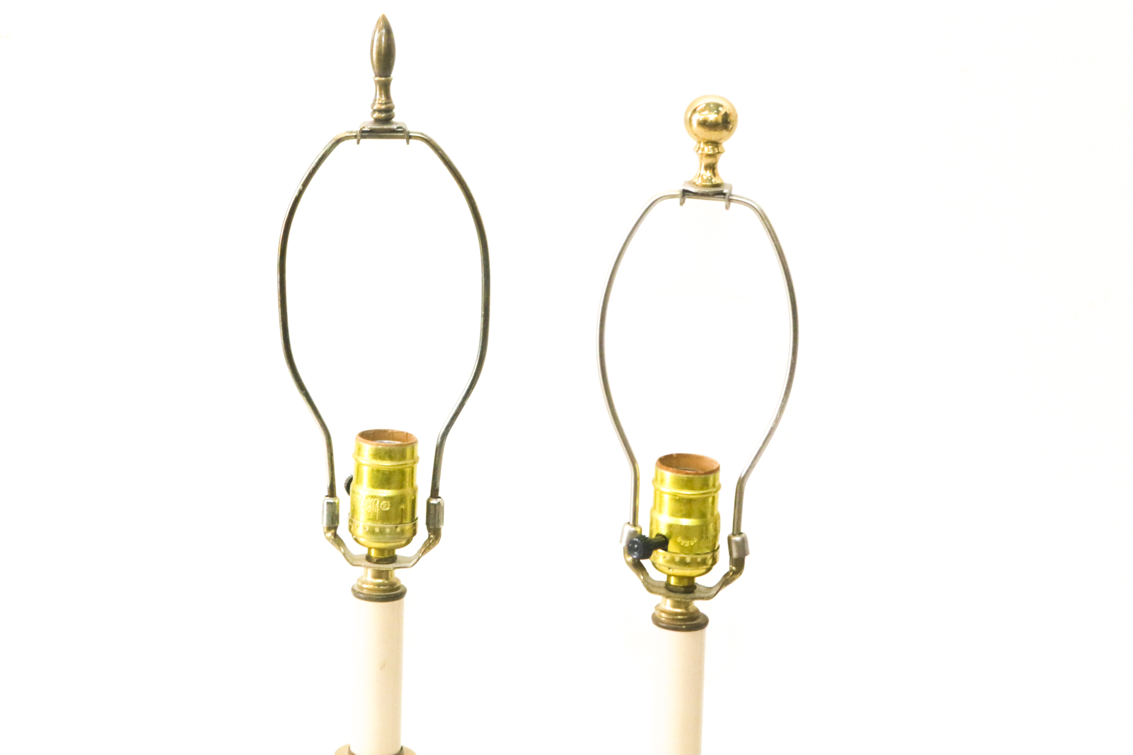 Gold Tone Metal Candlestick Table Lamps