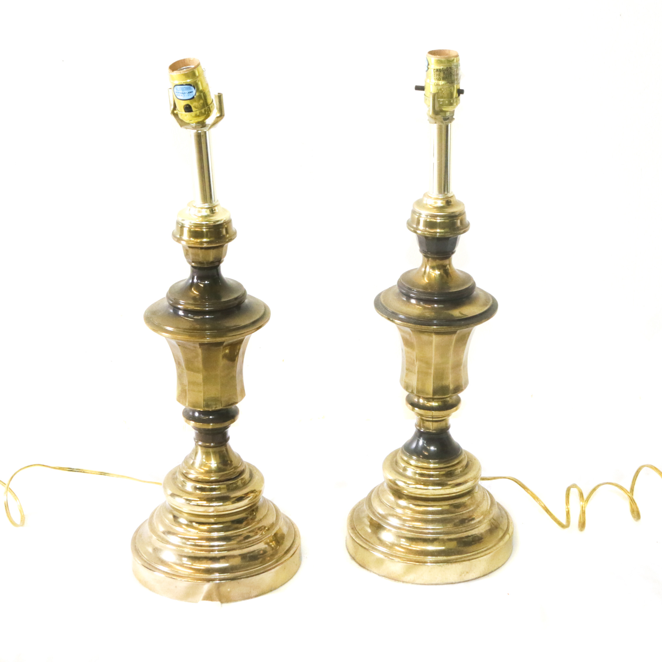 Matching Brass Tone Table Lamps