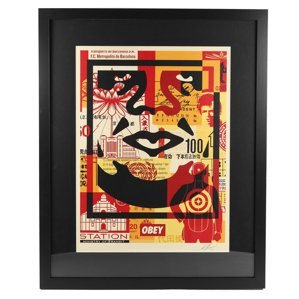 Shepard Fairey Signed Offset Poster "Obey 3-Face Collage"