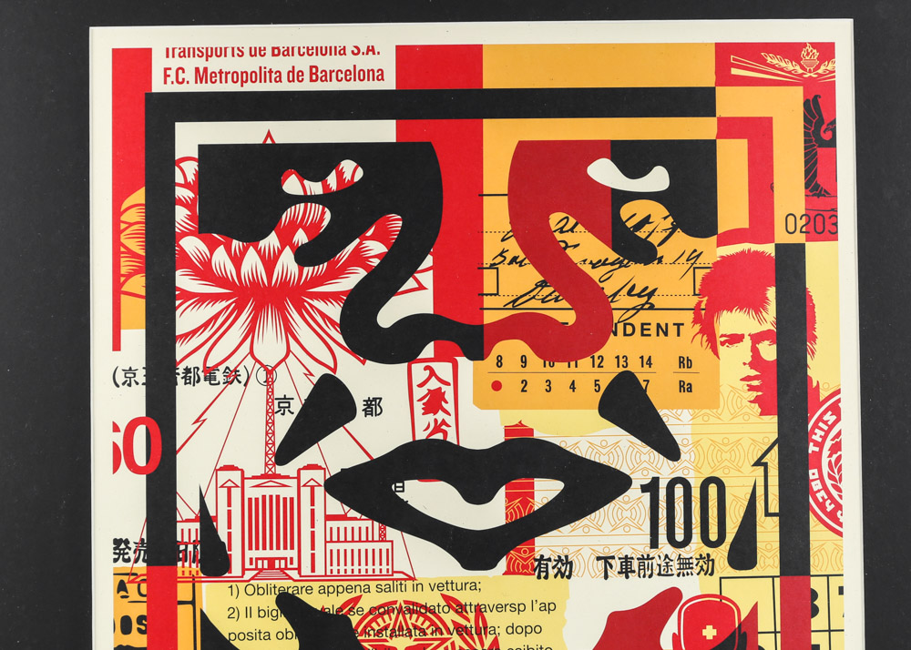 Shepard Fairey Signed Offset Poster "Obey 3-Face Collage"