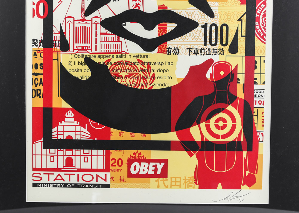 Shepard Fairey Signed Offset Poster "Obey 3-Face Collage"