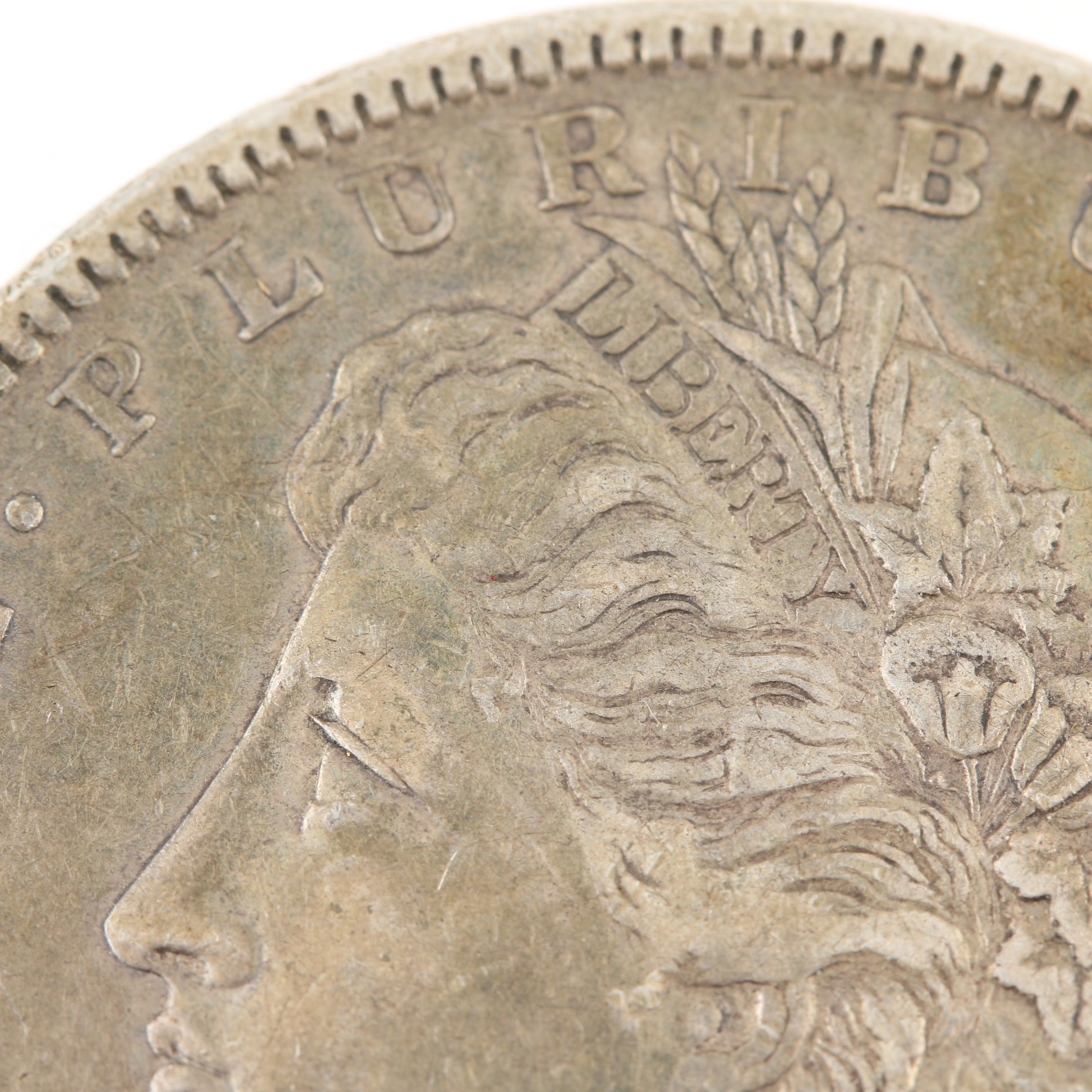 Group of Two Morgan Silver Dollars: 1879 and 1921-D