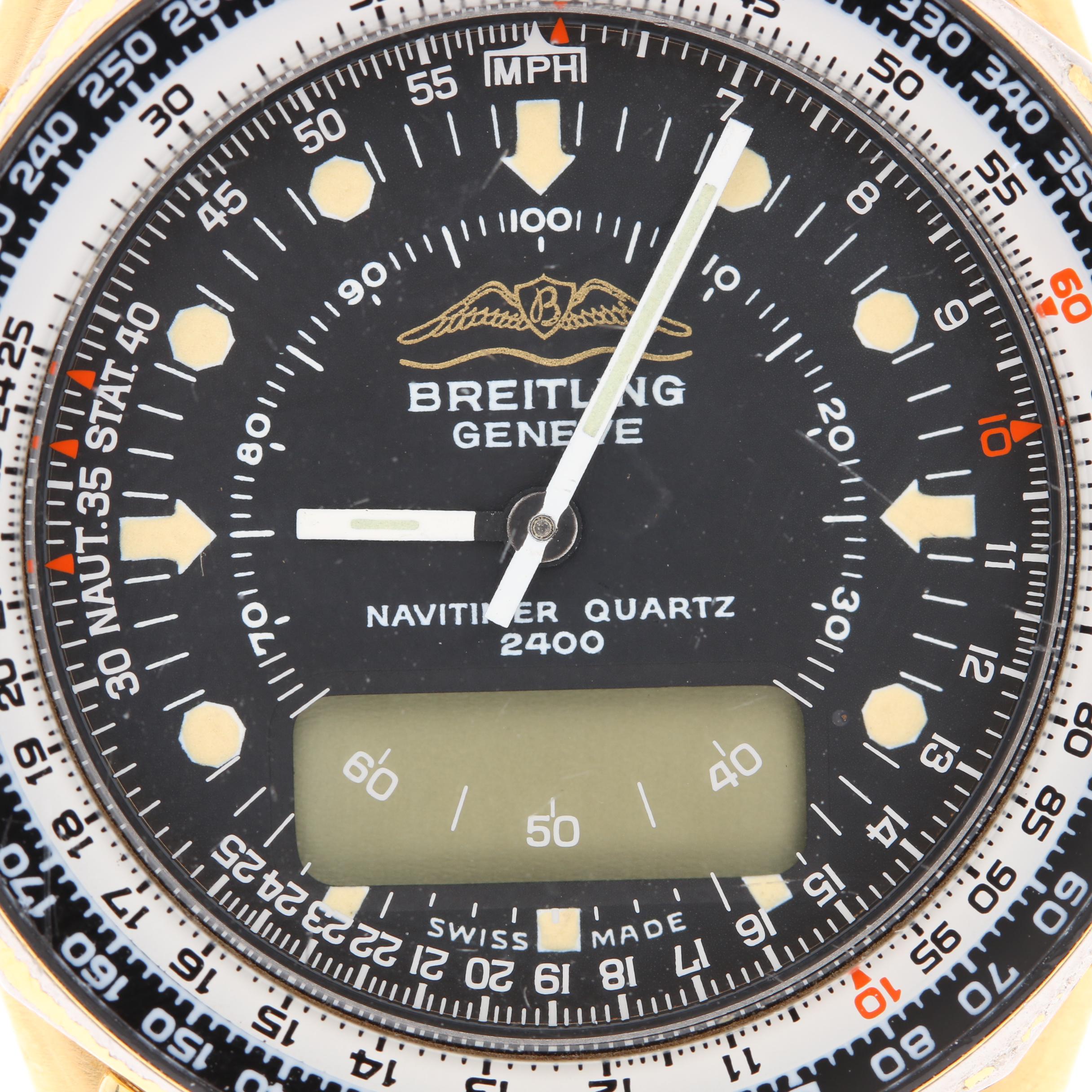 Breitling Geneve "Navitimer" Quartz Swiss Made Analog and Digital Watch