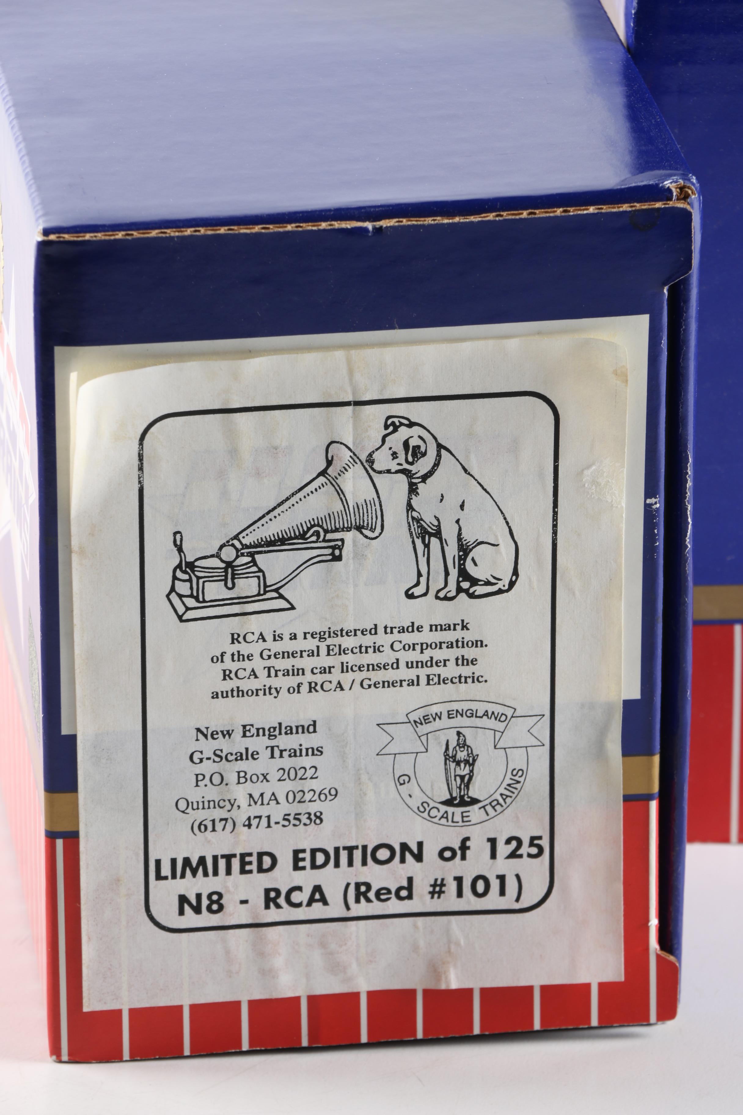 Coca-Cola, RCA Victor, and Budweiser Train Cars