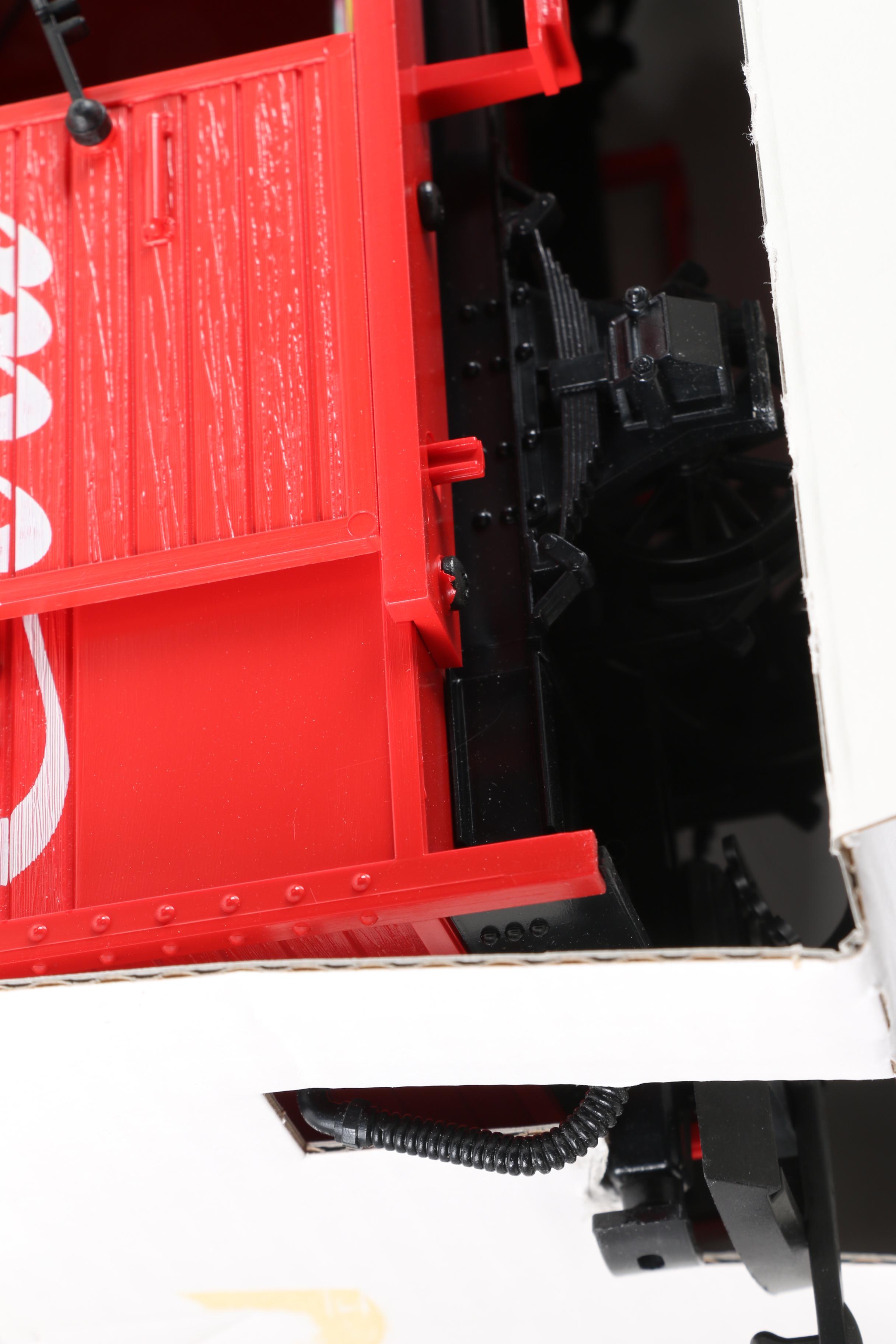 Coca-Cola, RCA Victor, and Budweiser Train Cars