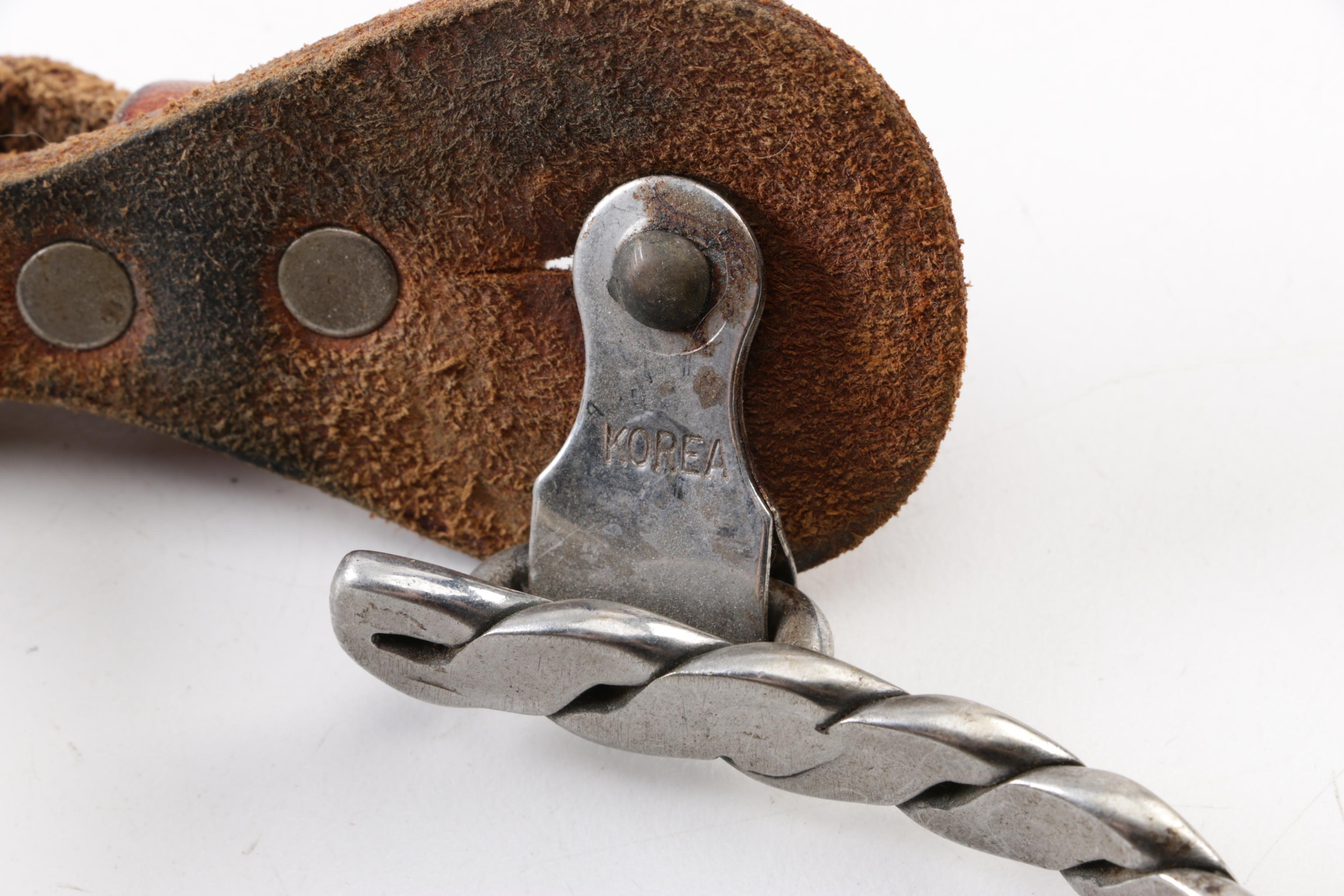 Vintage Metal and Leather Boot Spurs