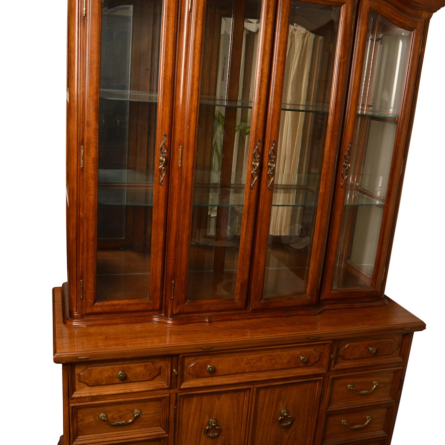 Vintage Two-Piece China Cabinet by Thomasville