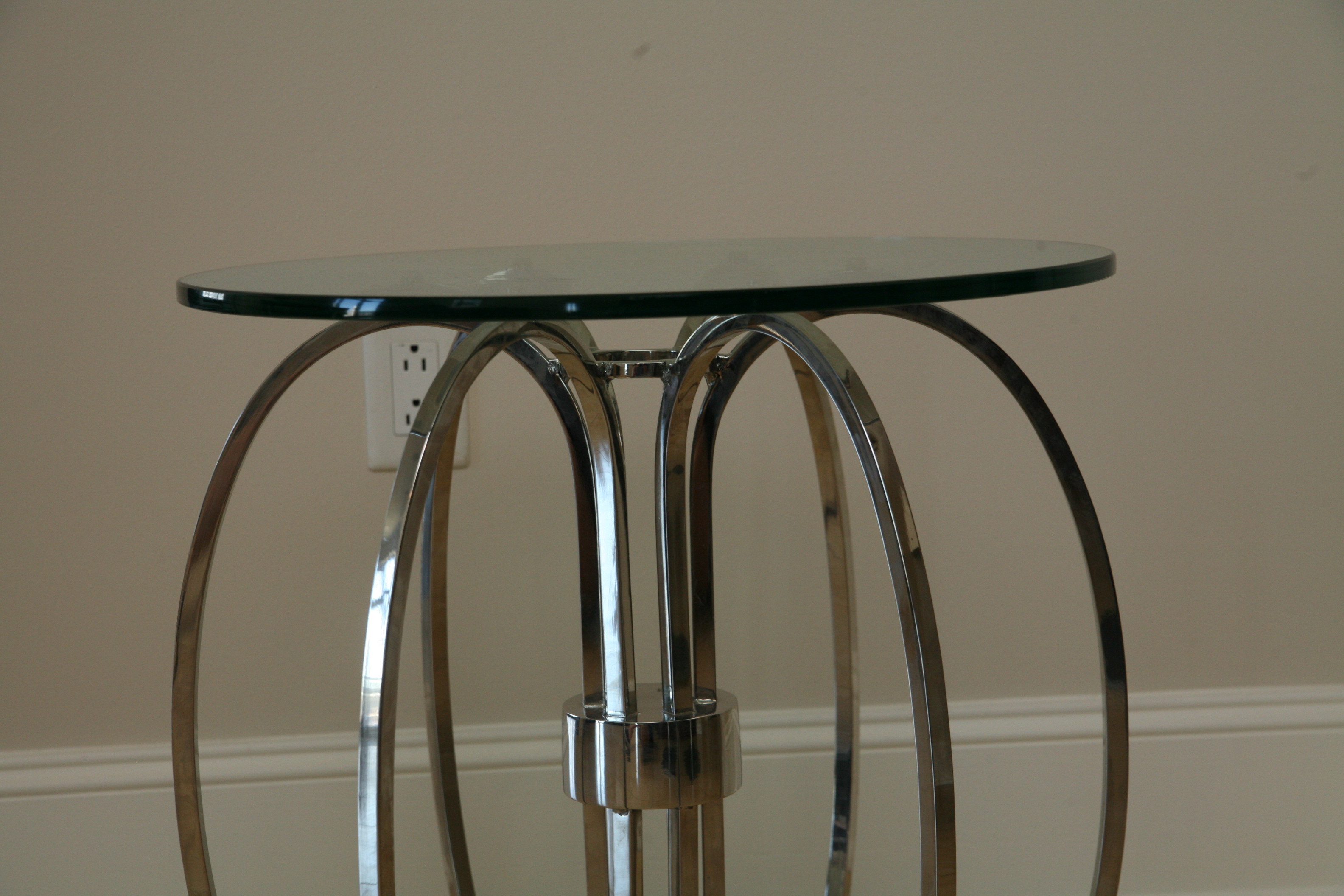 Contemporary Glass Top Accent Table EBTH