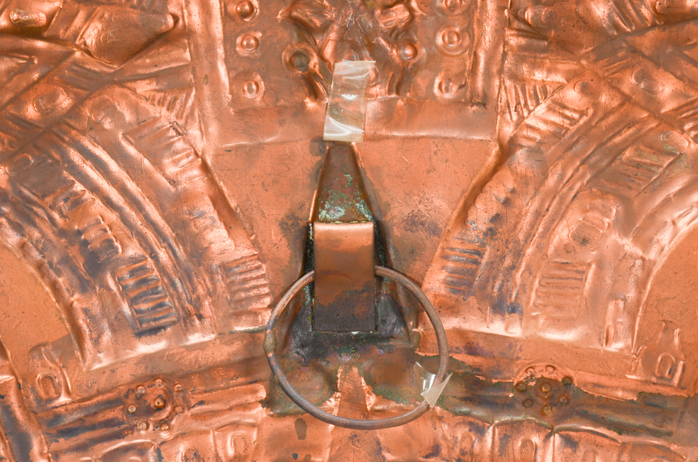 Mexican Copper Aztec Calendar Wall Sculpture