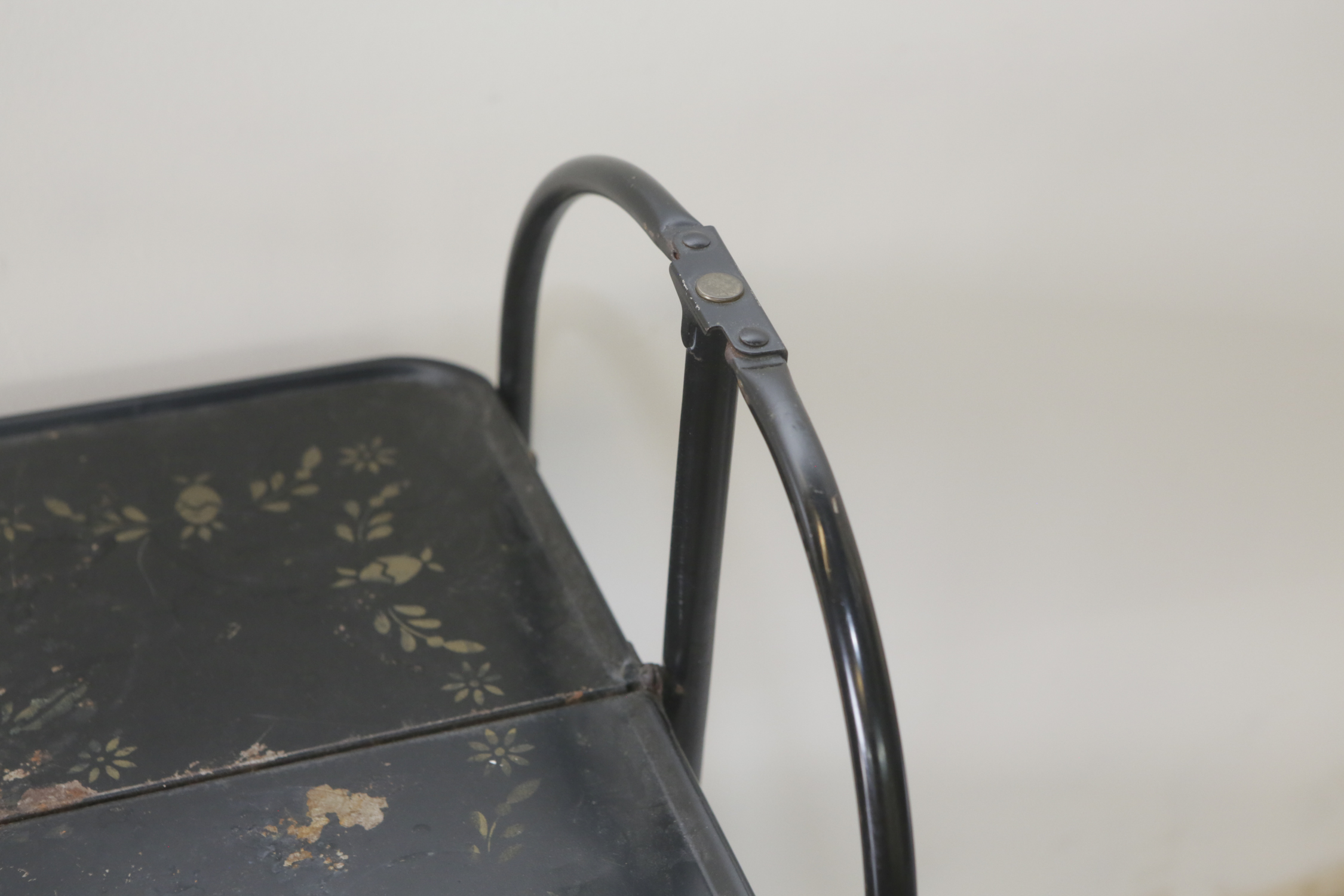 Vintage Stenciled Metal Folding Cart