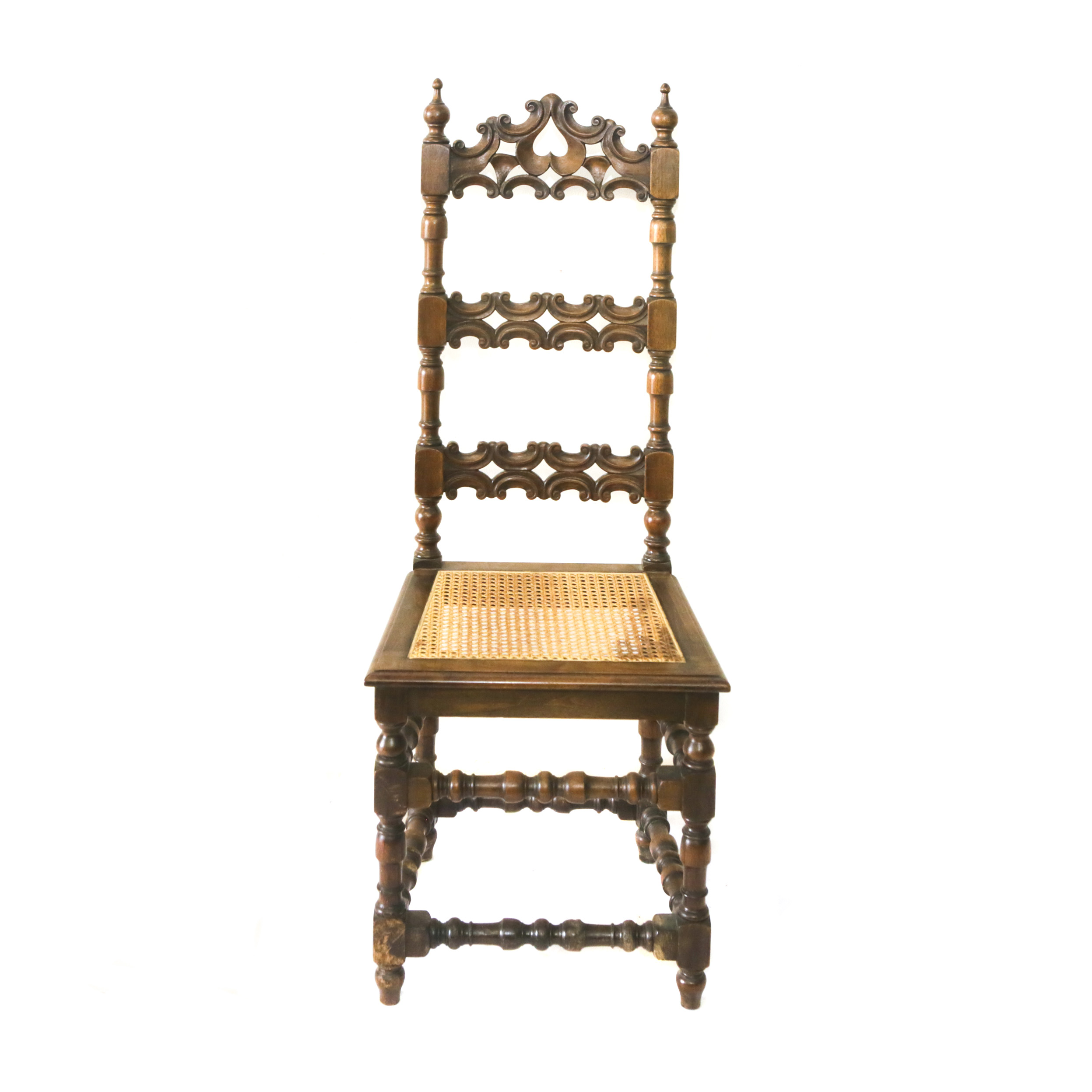 Gothic Style Chair with Cane Seat