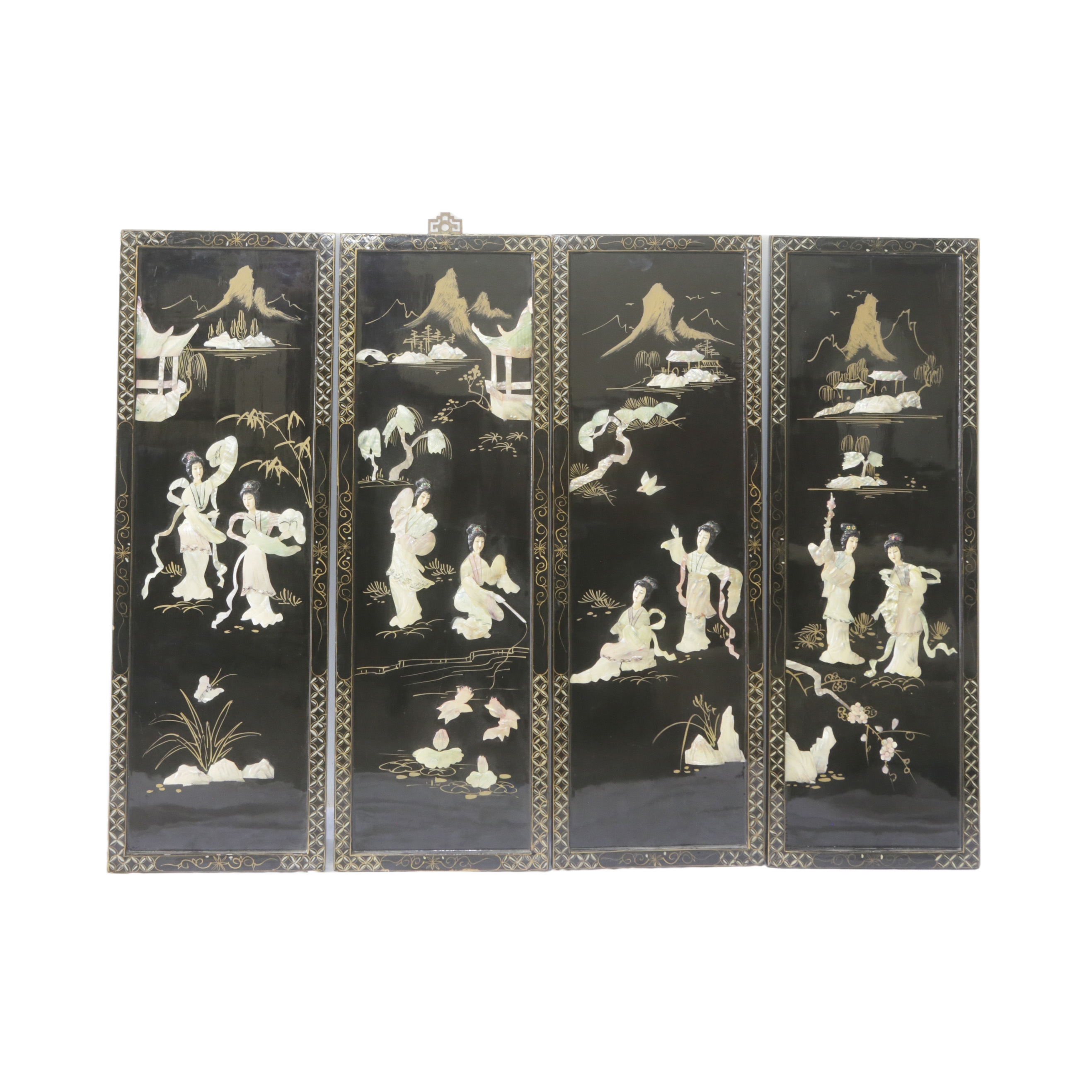 Chinese Decorative Panels with Shell Inlays