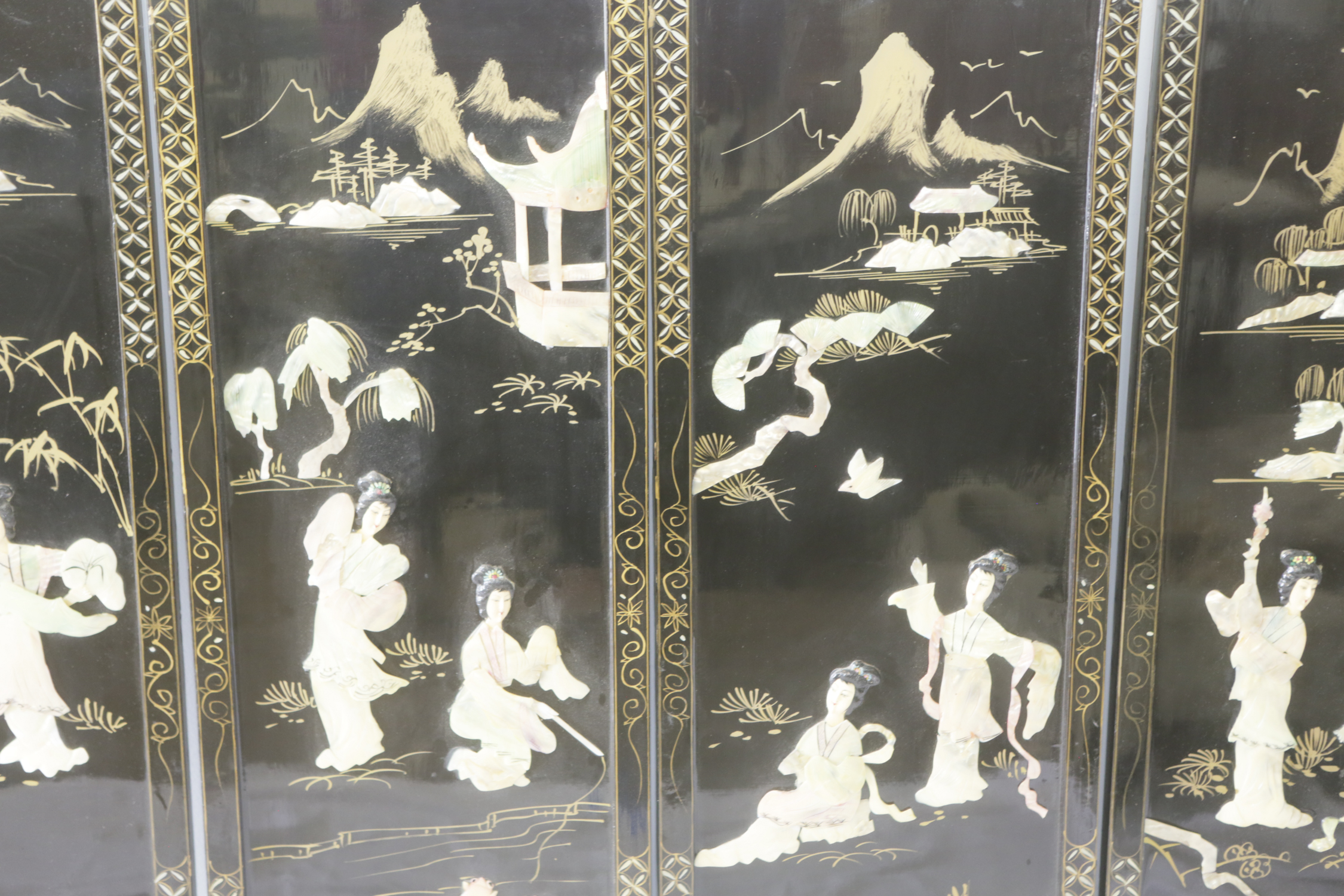 Chinese Decorative Panels with Shell Inlays