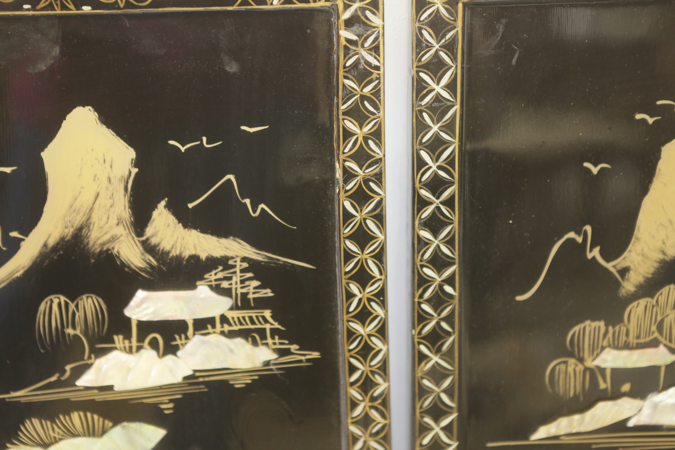 Chinese Decorative Panels with Shell Inlays
