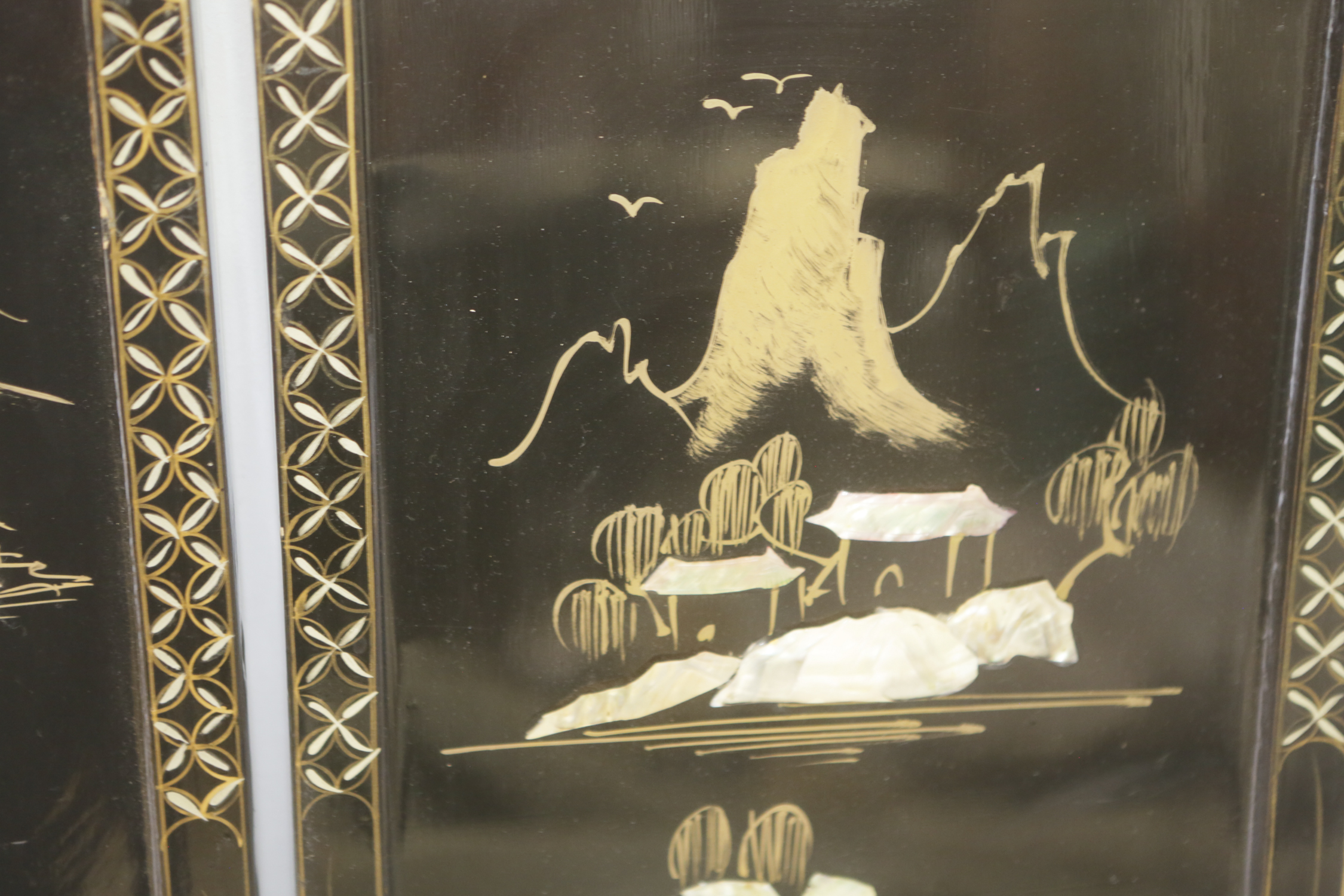 Chinese Decorative Panels with Shell Inlays