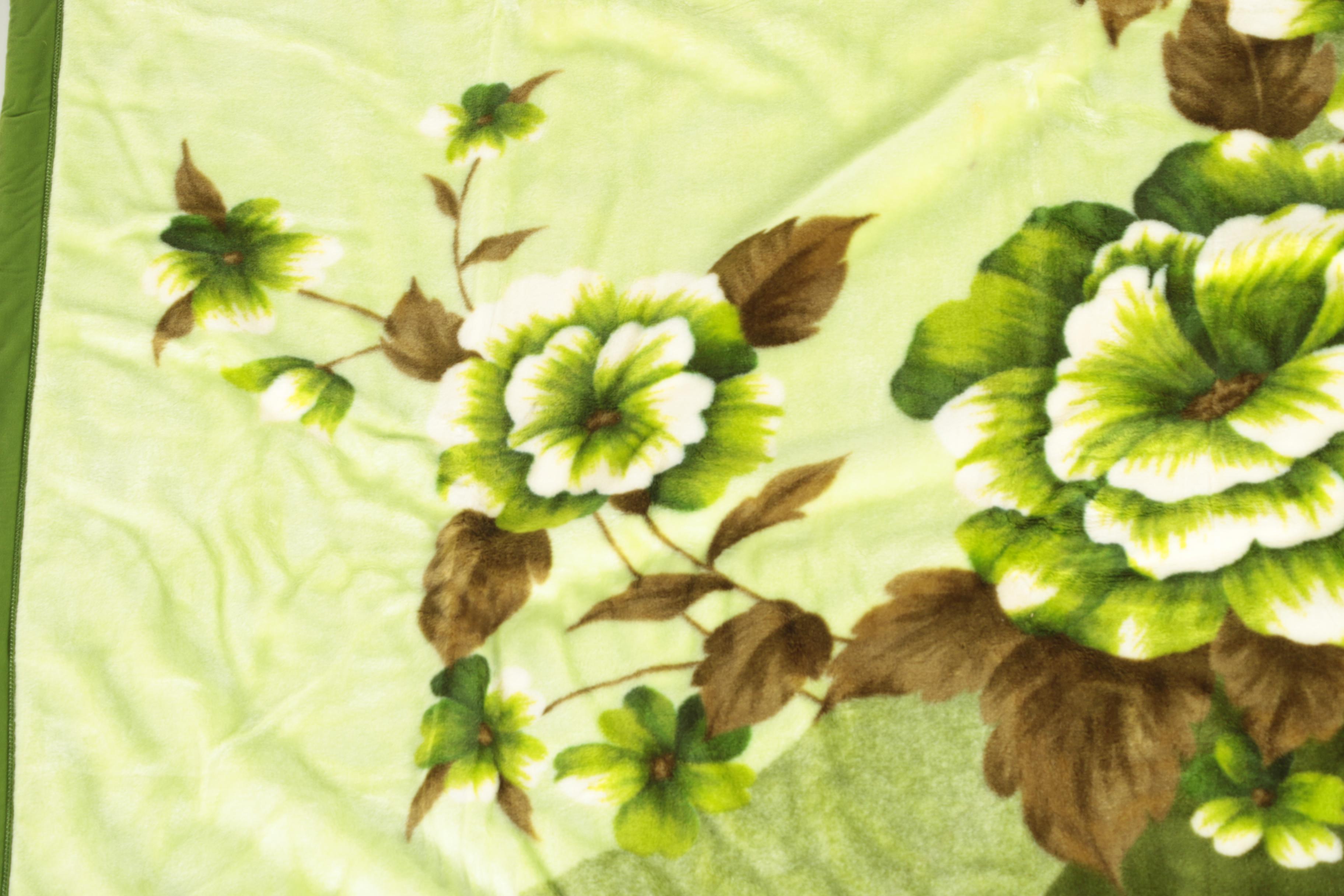 Asian Floral Fleece Blanket