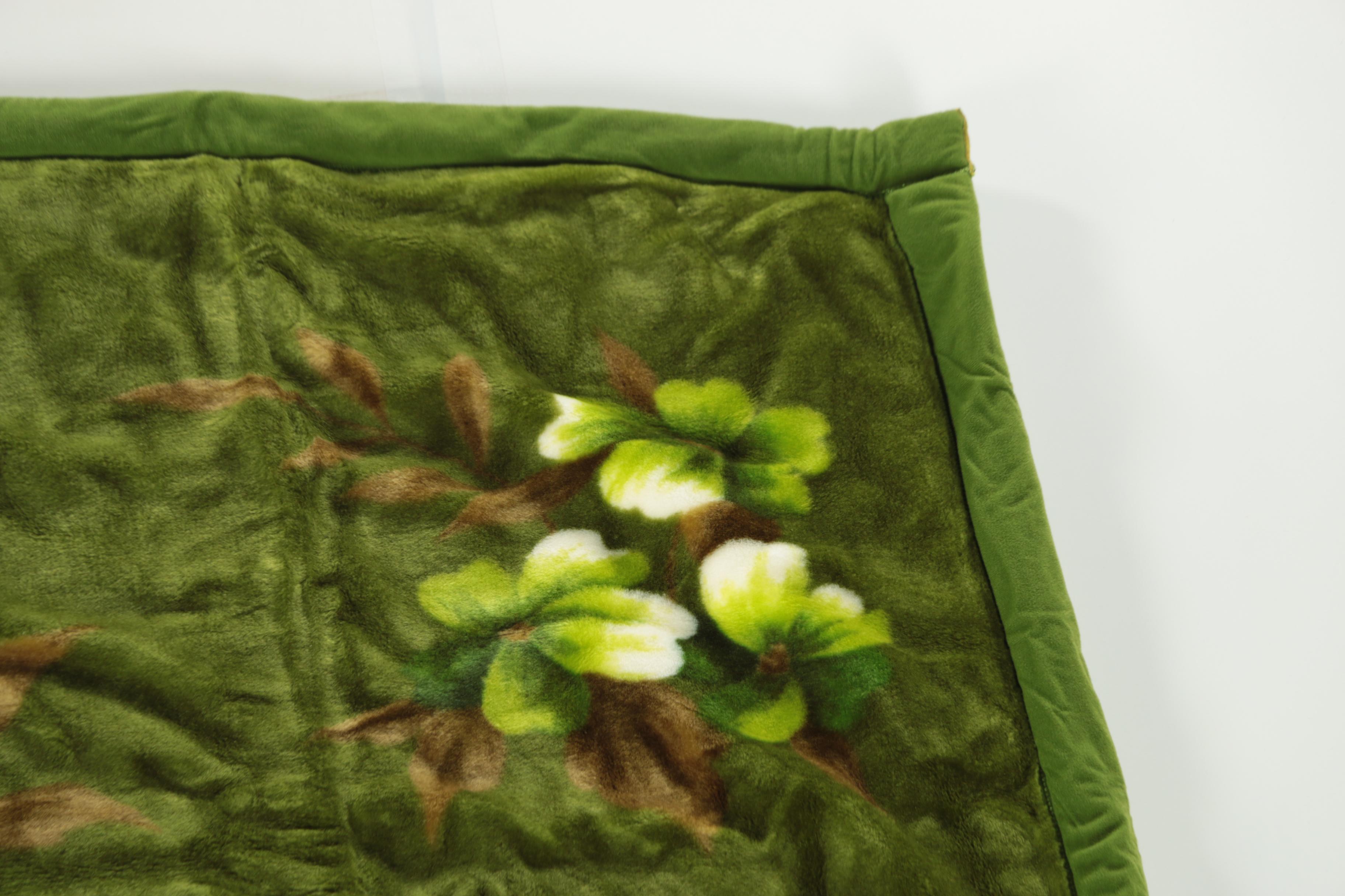 Asian Floral Fleece Blanket