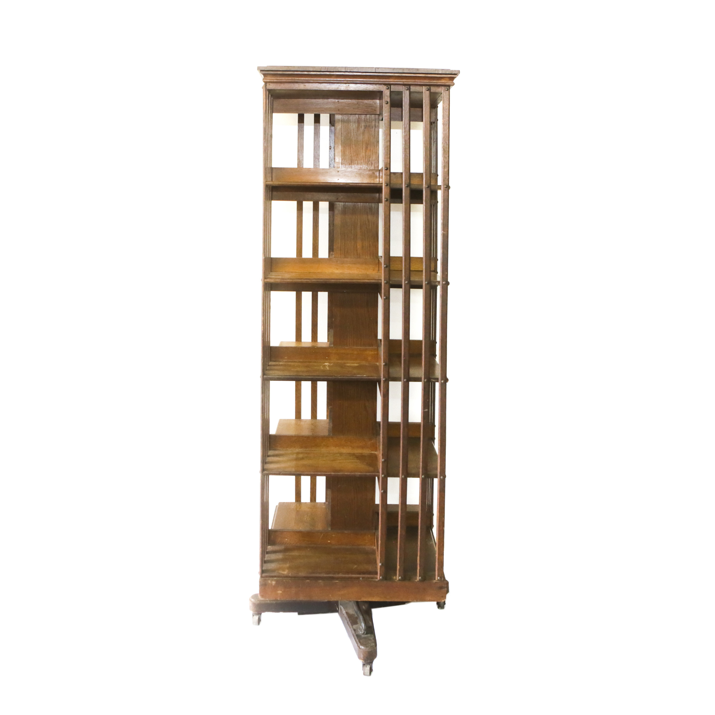 Vintage Oak Revolving Bookcase
