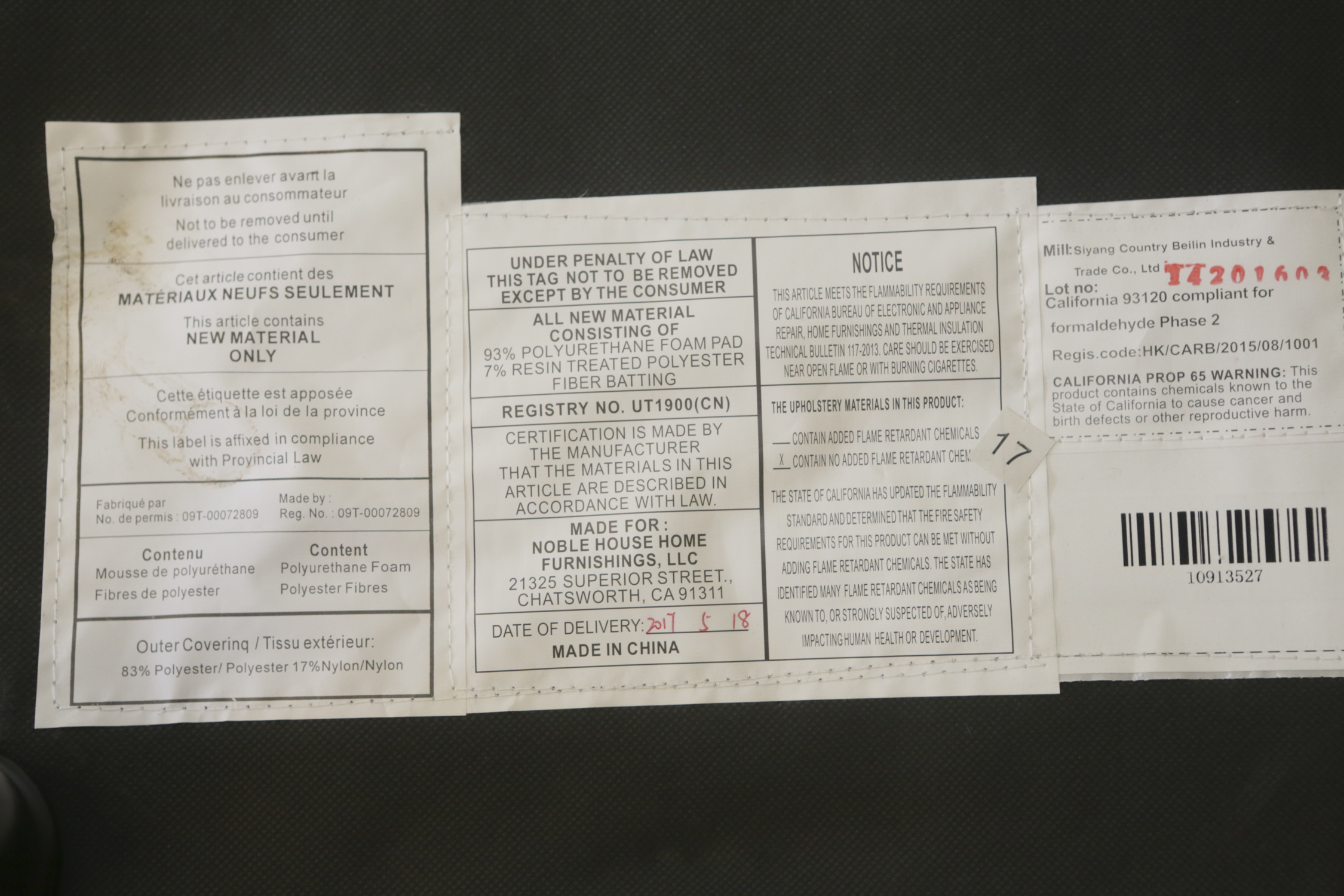 Button Tufted Ottoman by Noble House Home