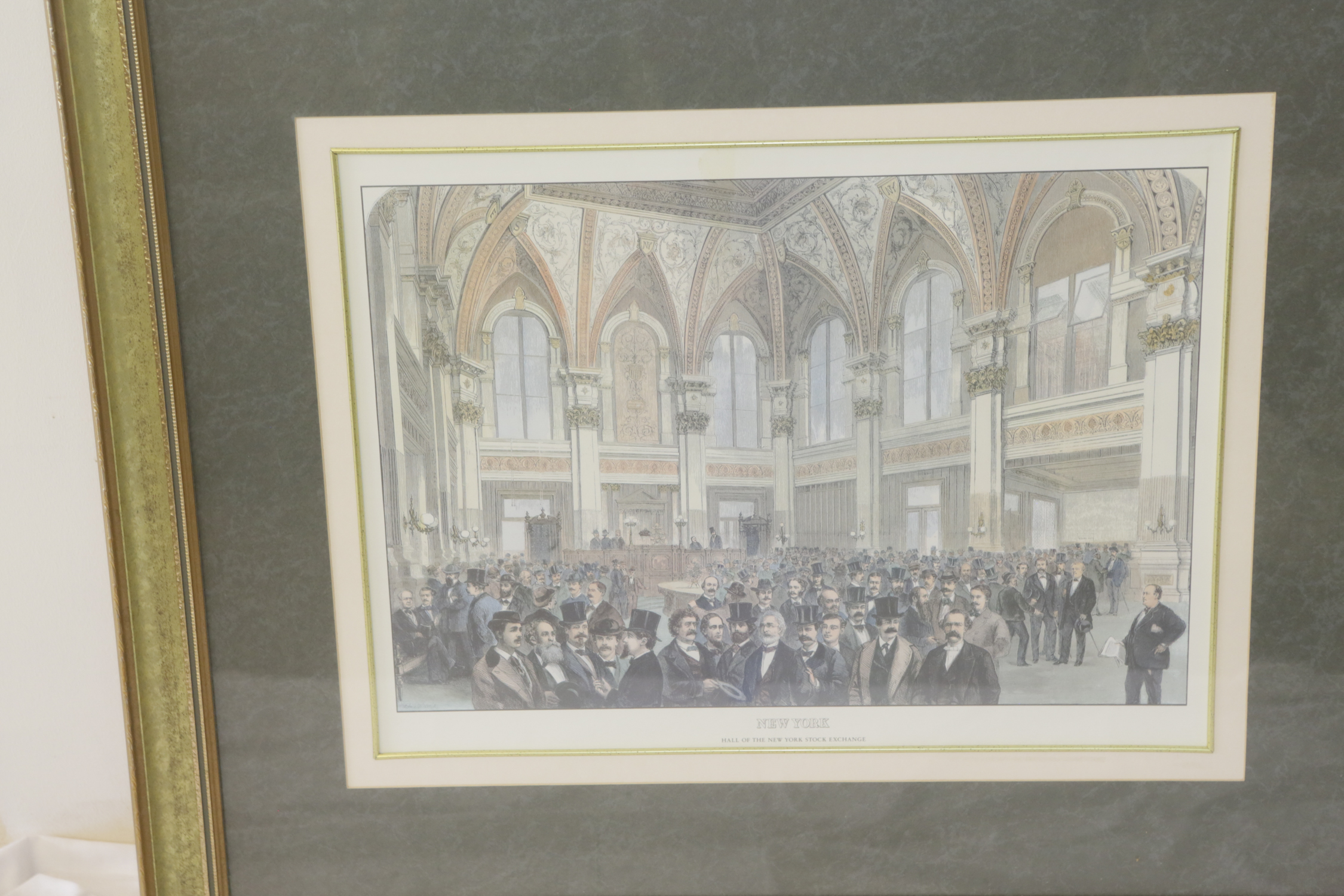 Offset Lithograph After Albert Berghaus "Hall of the New York Stock Exchange"