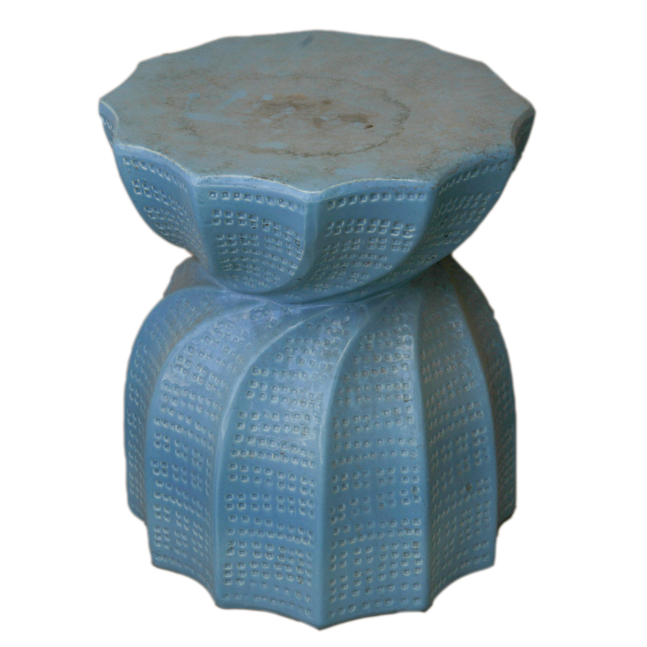 Blue Ceramic Garden Stool