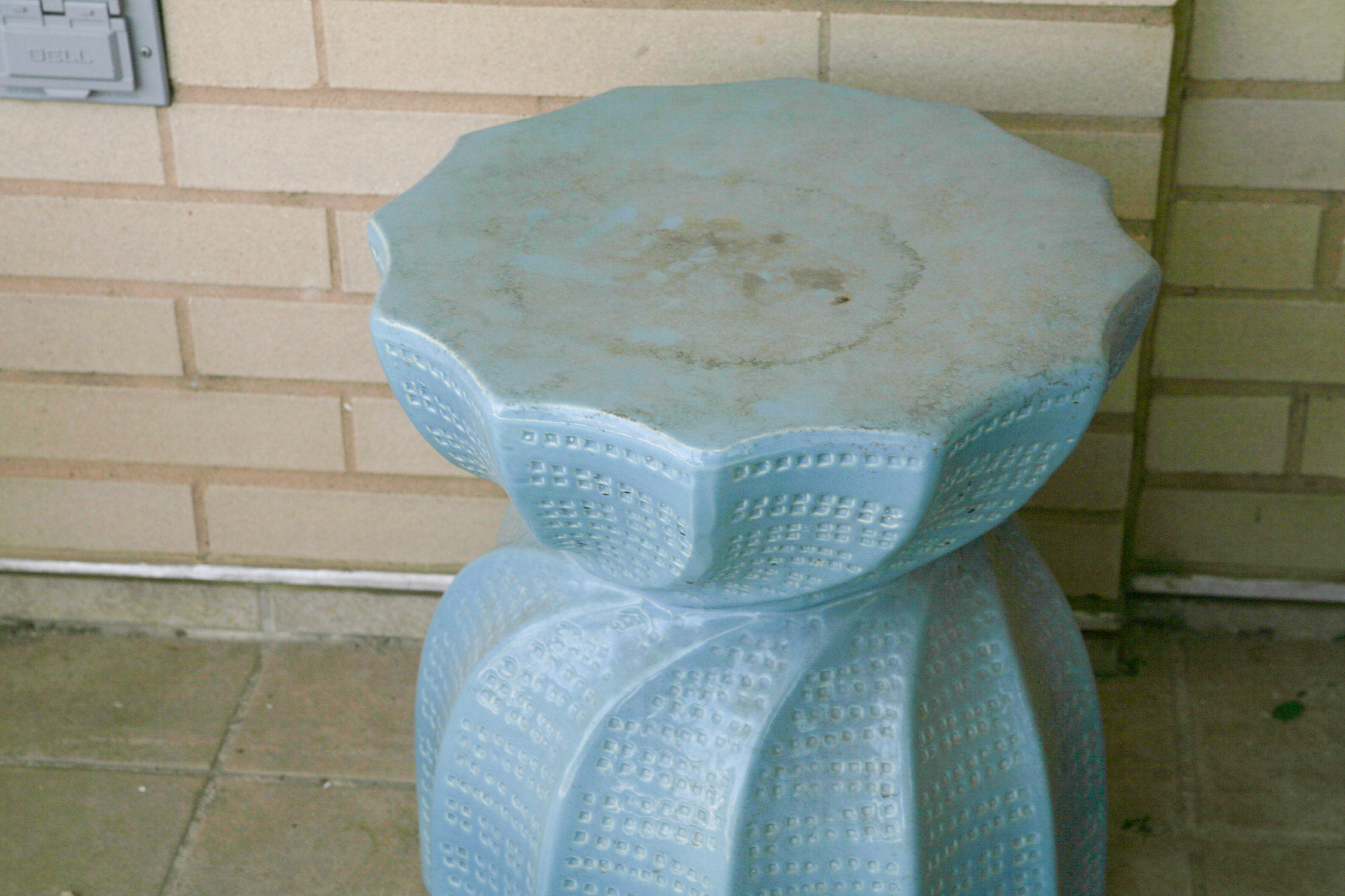 Blue Ceramic Garden Stool
