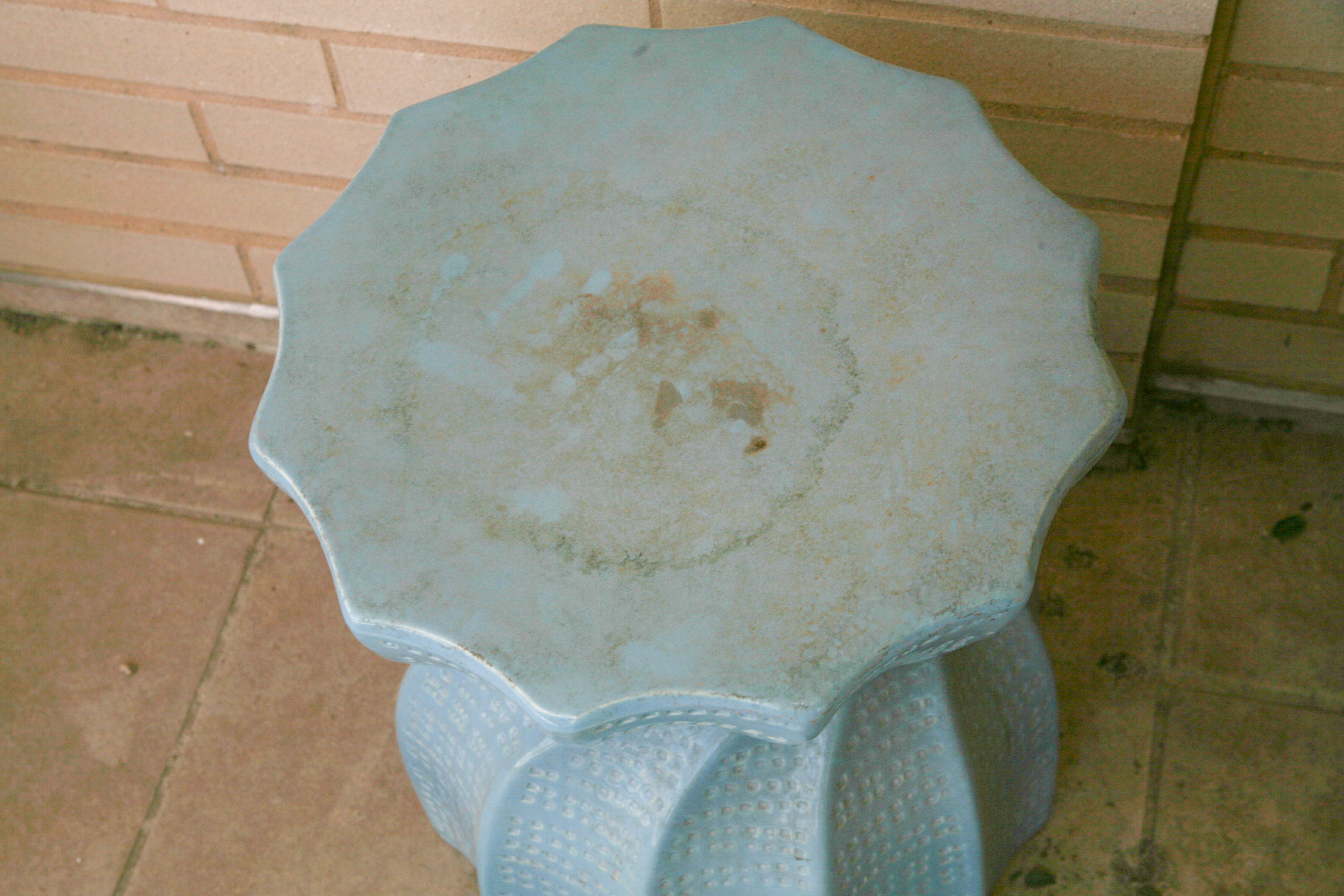 Blue Ceramic Garden Stool