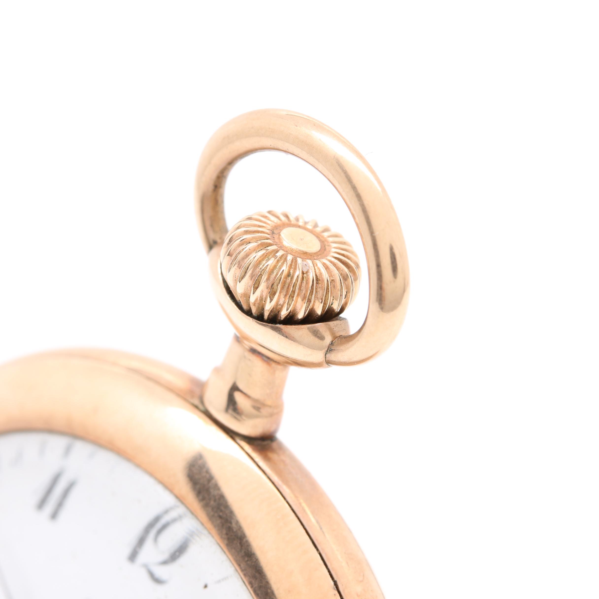 Frank Bros. Co. Gold Filled Open Face Swiss Pocket Watch