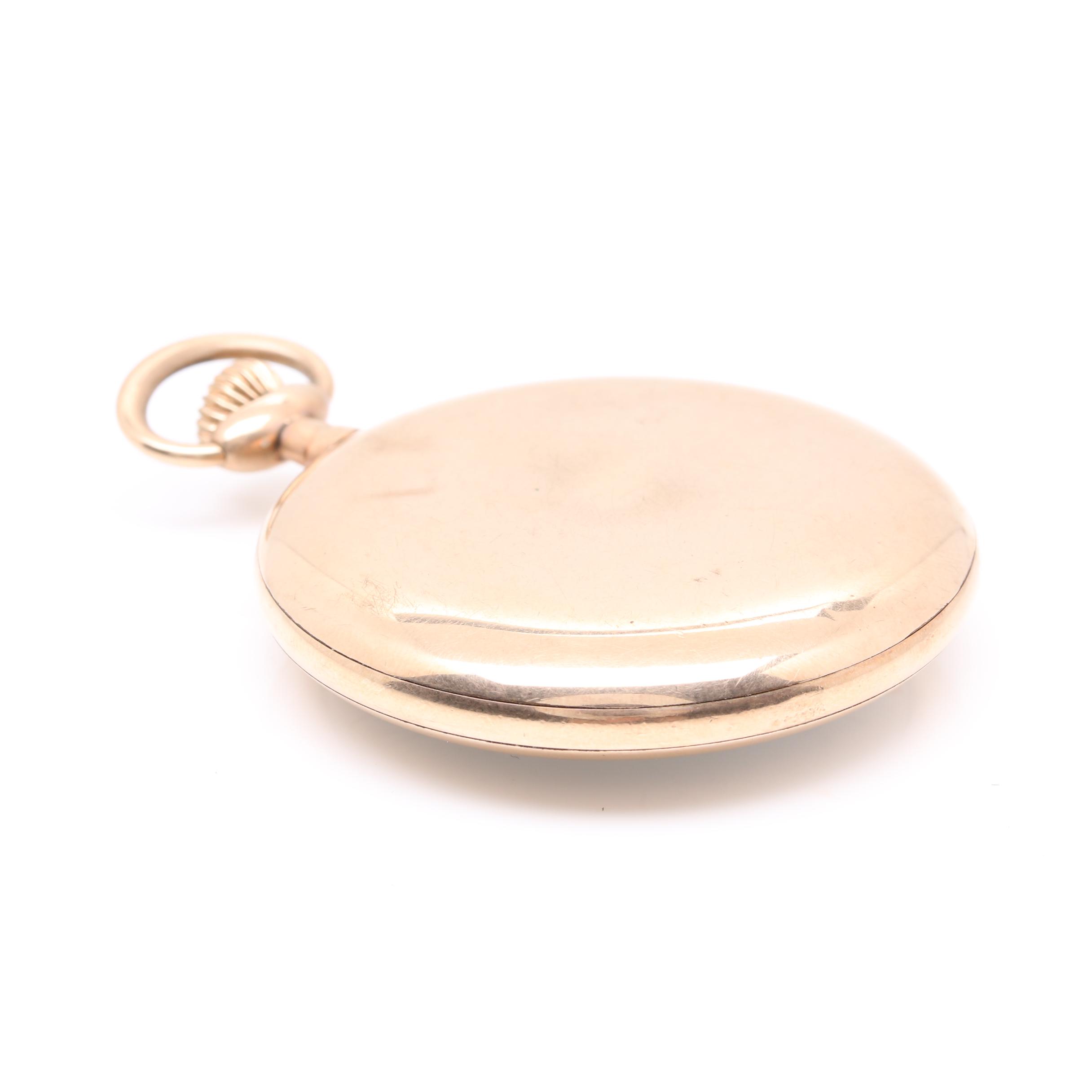 Frank Bros. Co. Gold Filled Open Face Swiss Pocket Watch