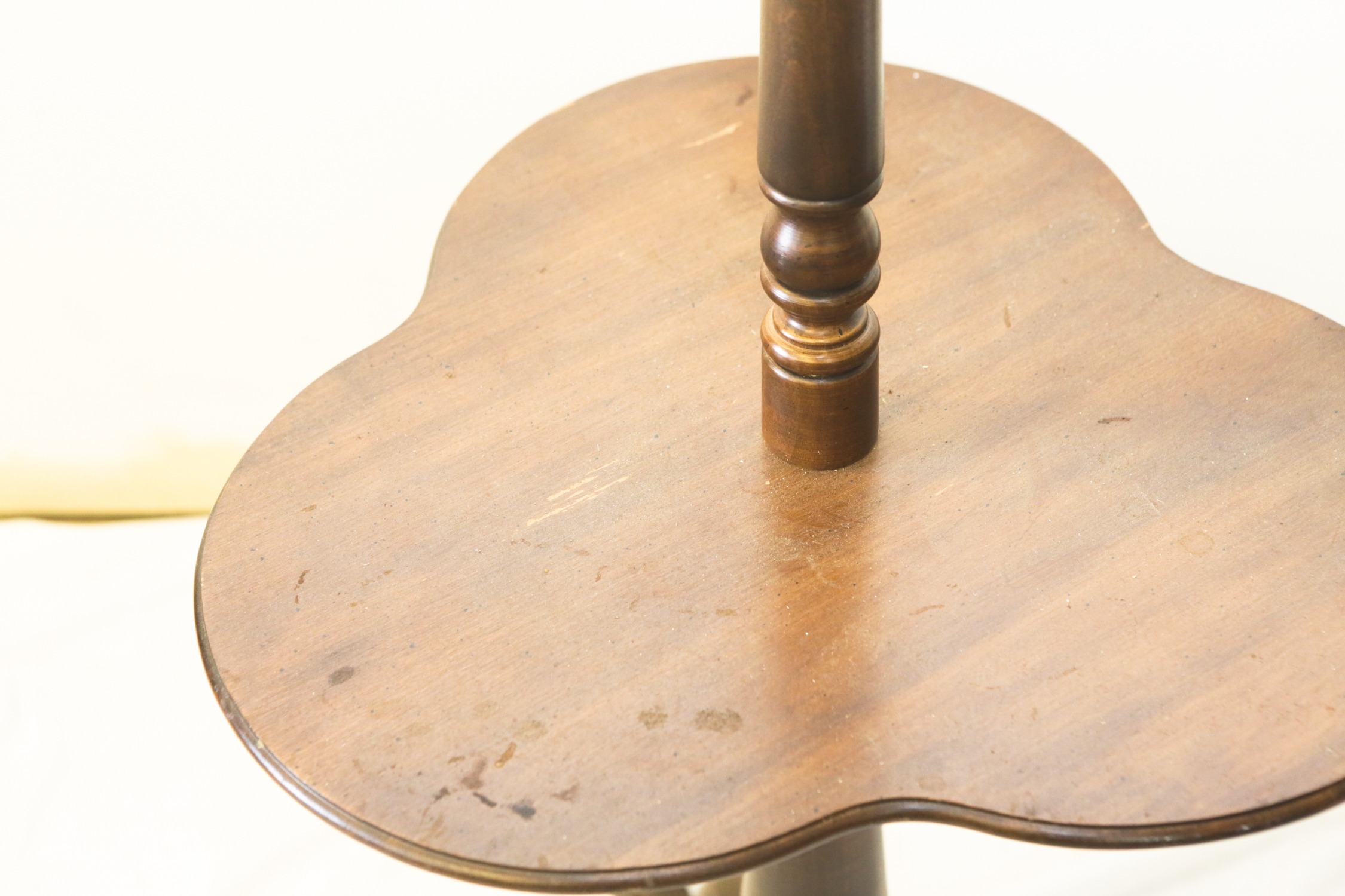 Vintage Wooden Floor Lamp with Table