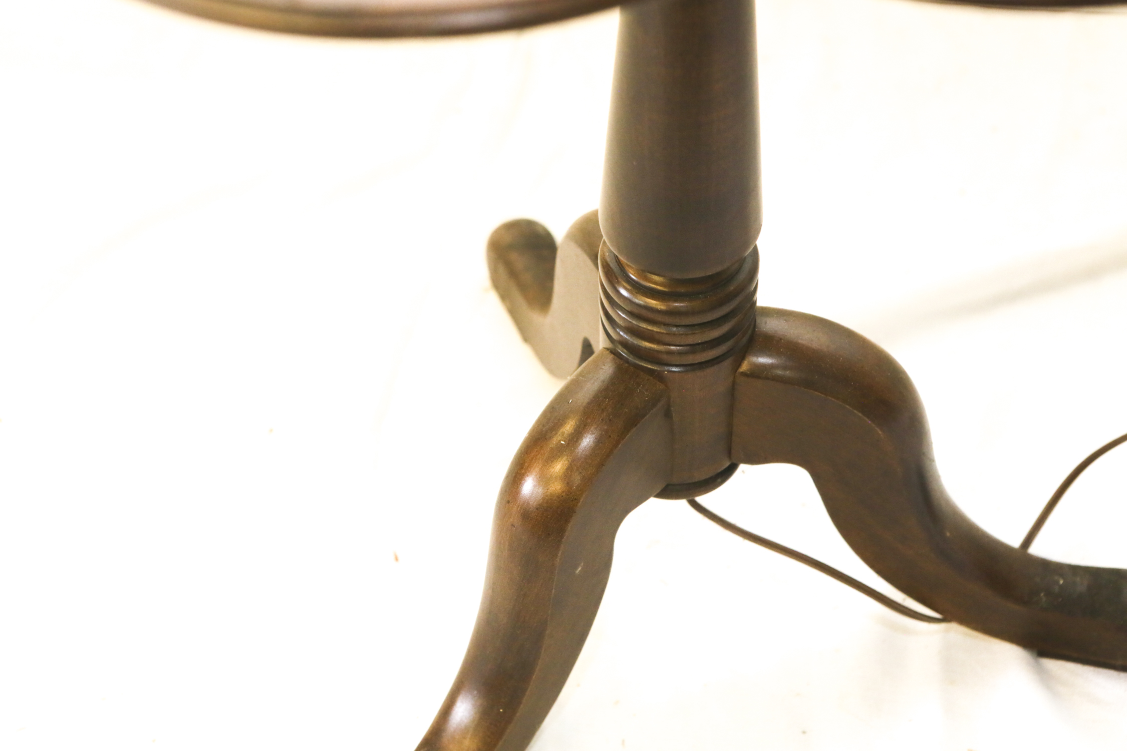 Vintage Wooden Floor Lamp with Table