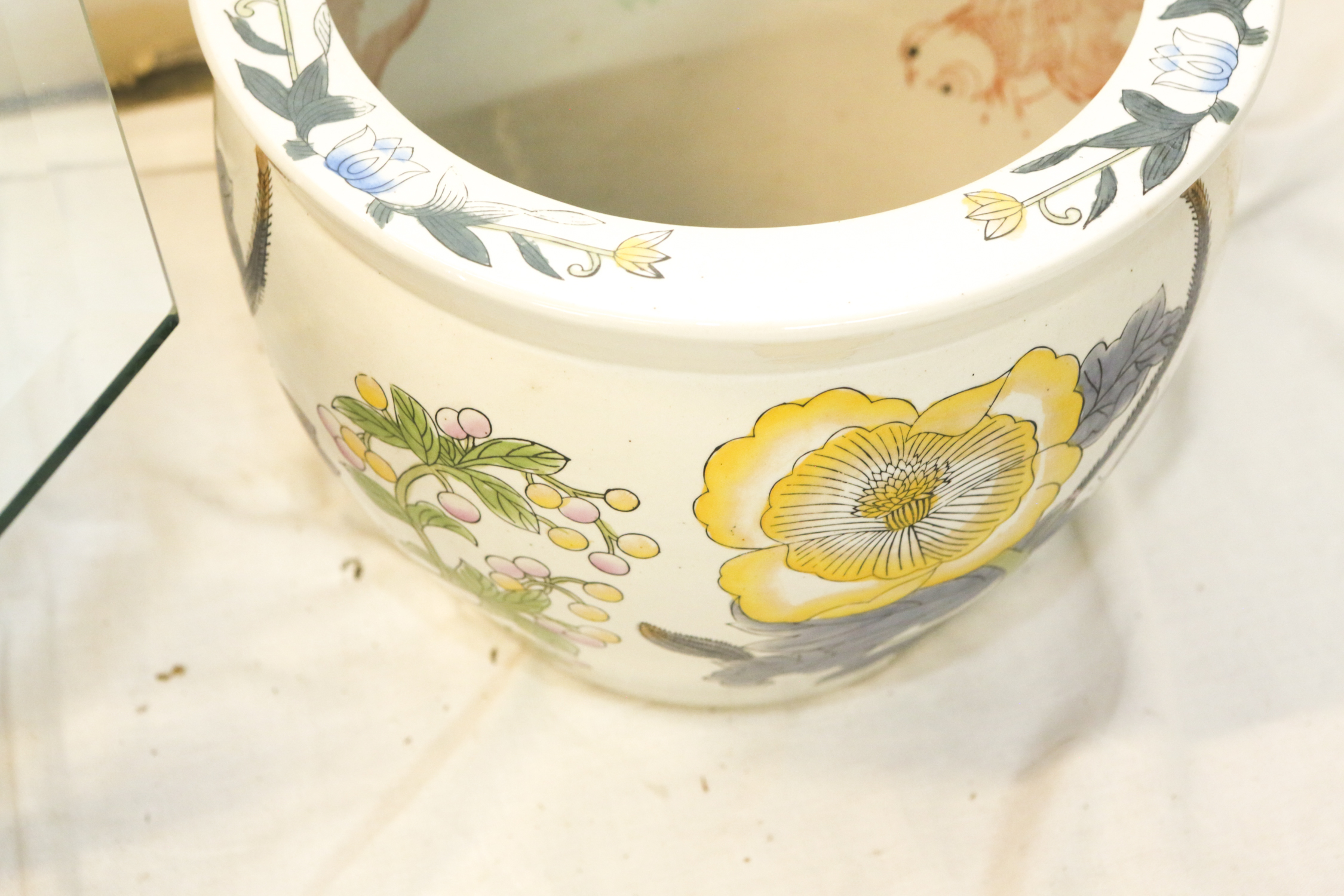 Ceramic Planters with Octagonal Glass Top