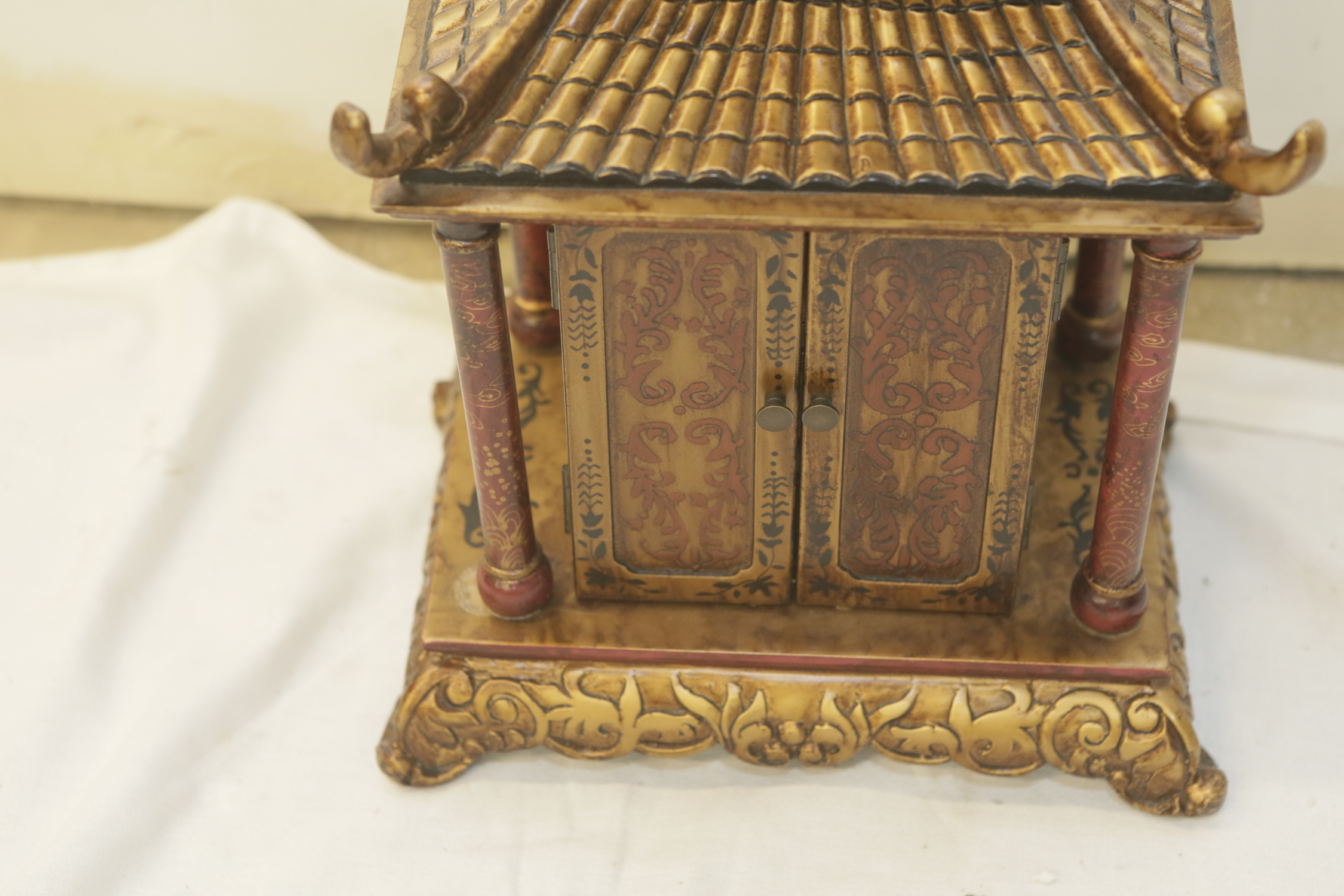 Asian Inspired Clock and Storage Chest