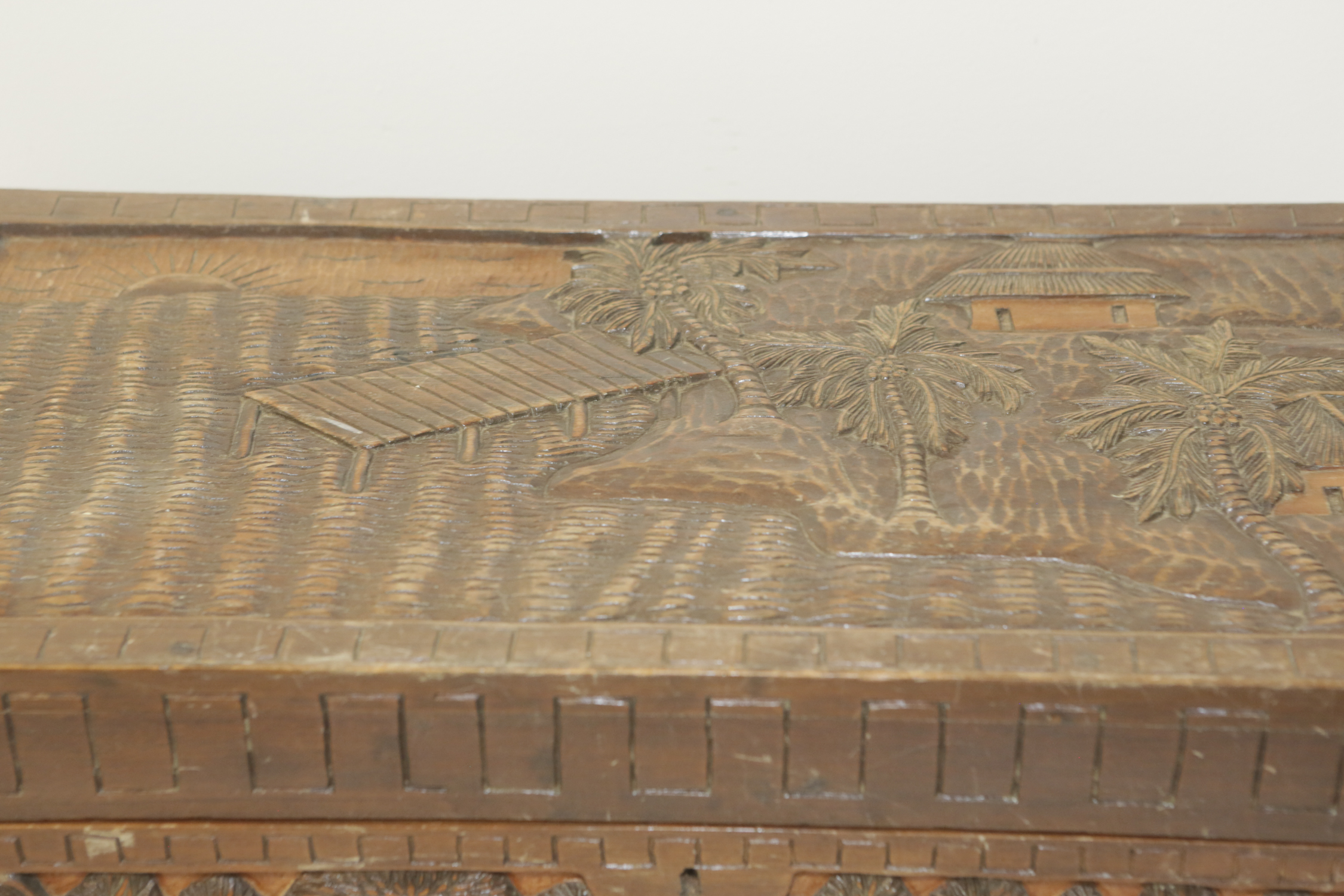 Vintage Carved Wood Chest