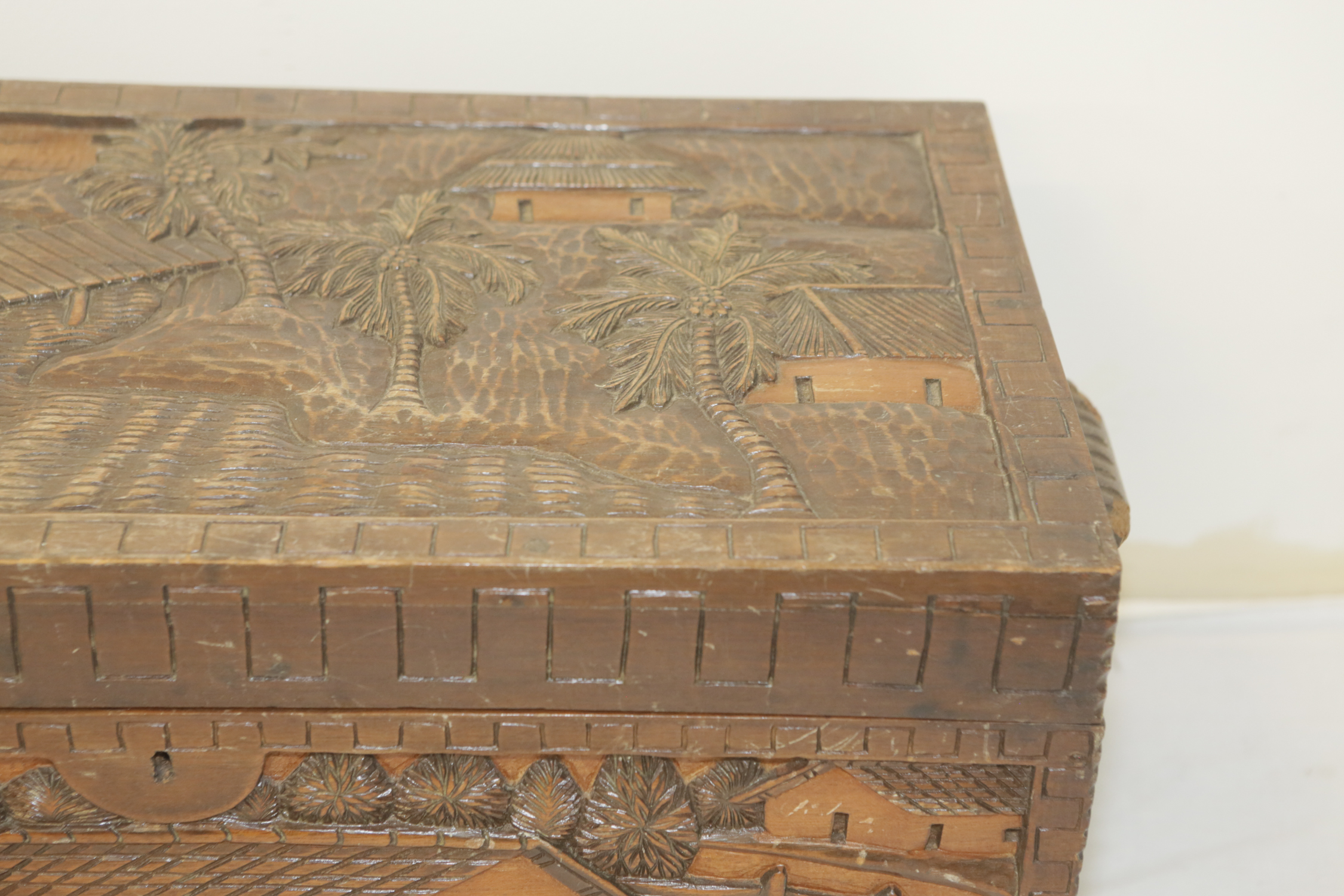 Vintage Carved Wood Chest