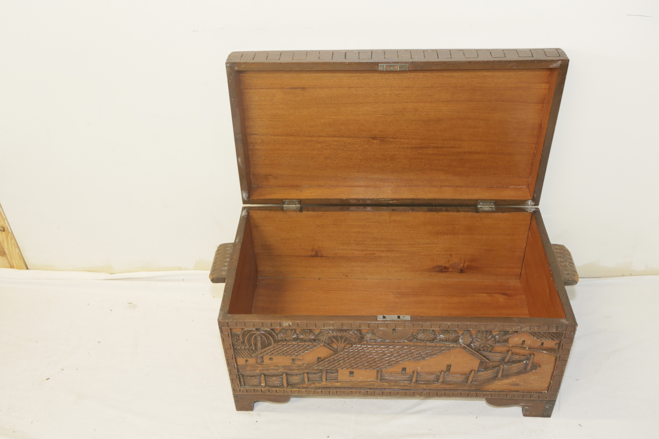 Vintage Carved Wood Chest