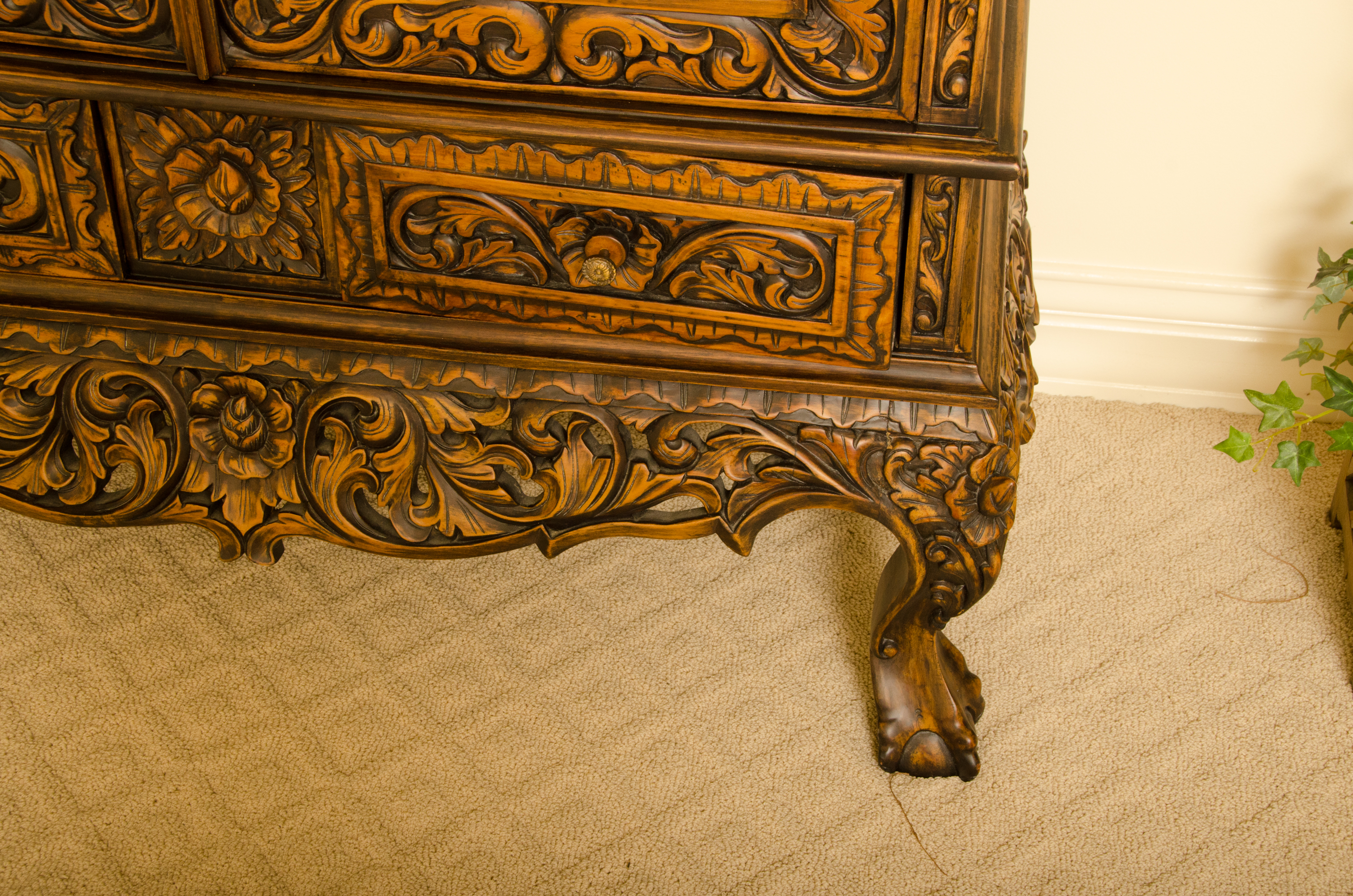 Dutch Style Ornately Carved Wardrobe