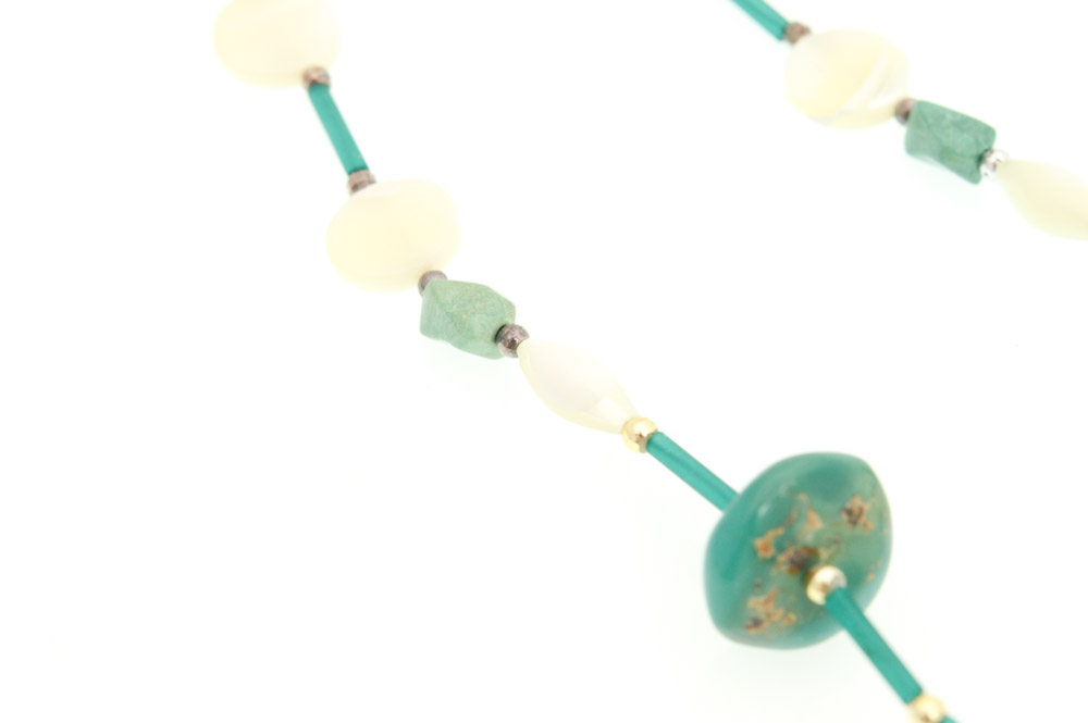Turquoise, Mother of Pearl, and Hematite Necklaces