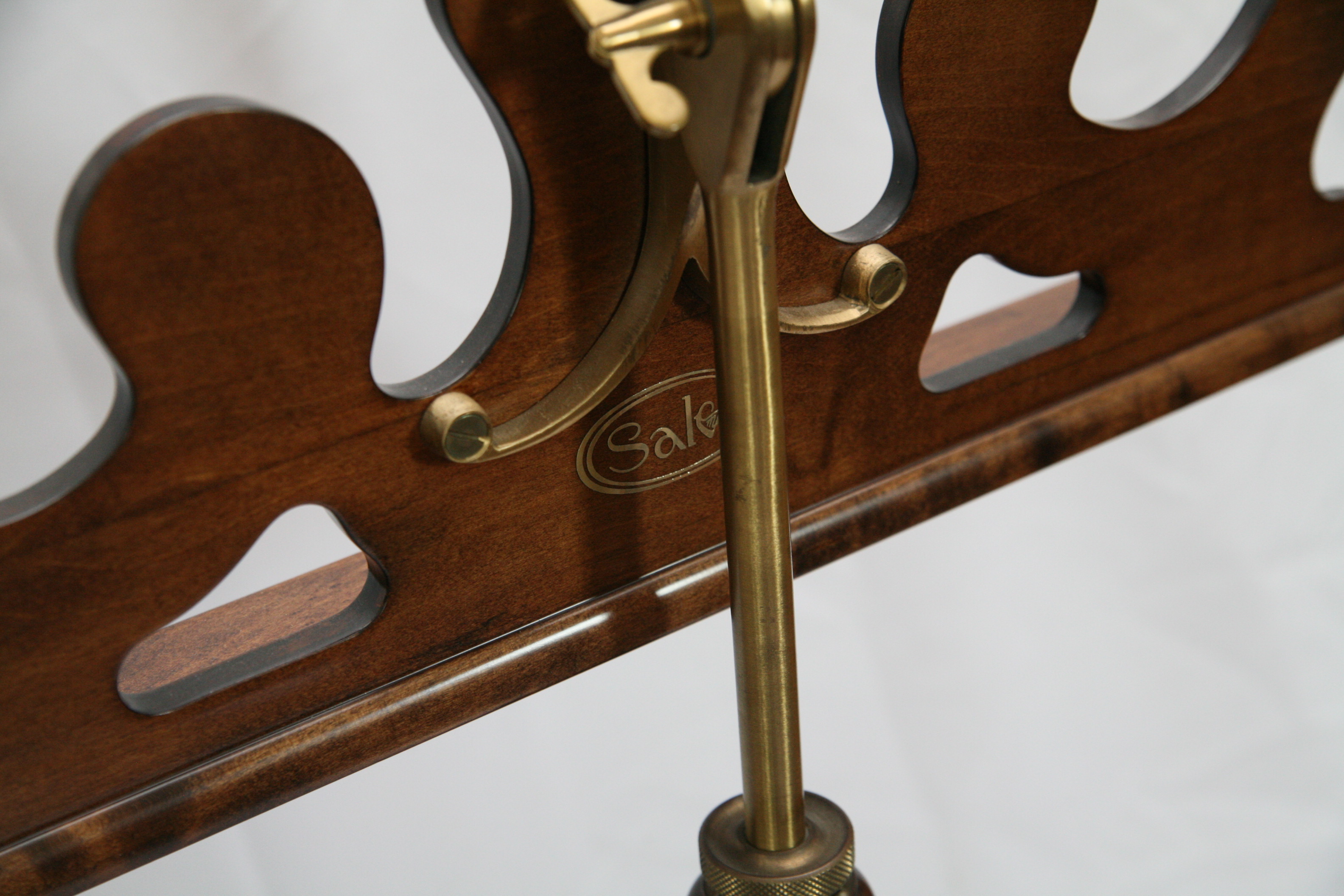 Mid 20th Century Italian Salvi Mahogany and Brass Sheet Music Stand
