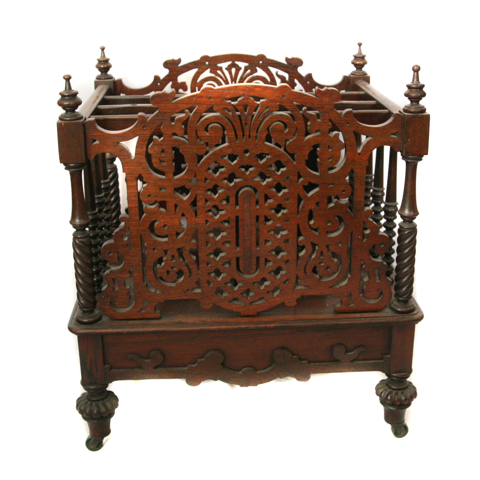 Pierced Panel Wooden Magazine Rack