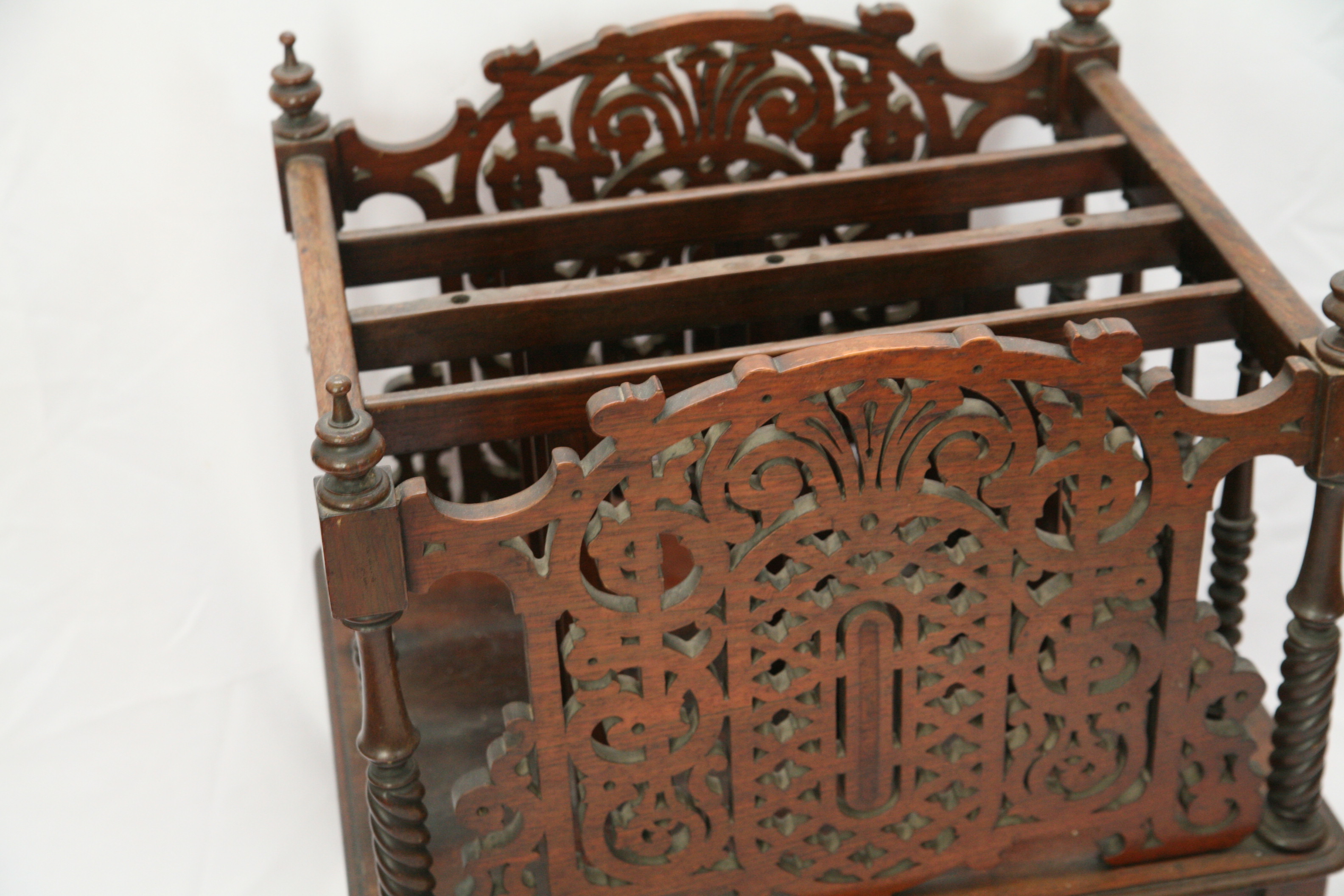 Pierced Panel Wooden Magazine Rack